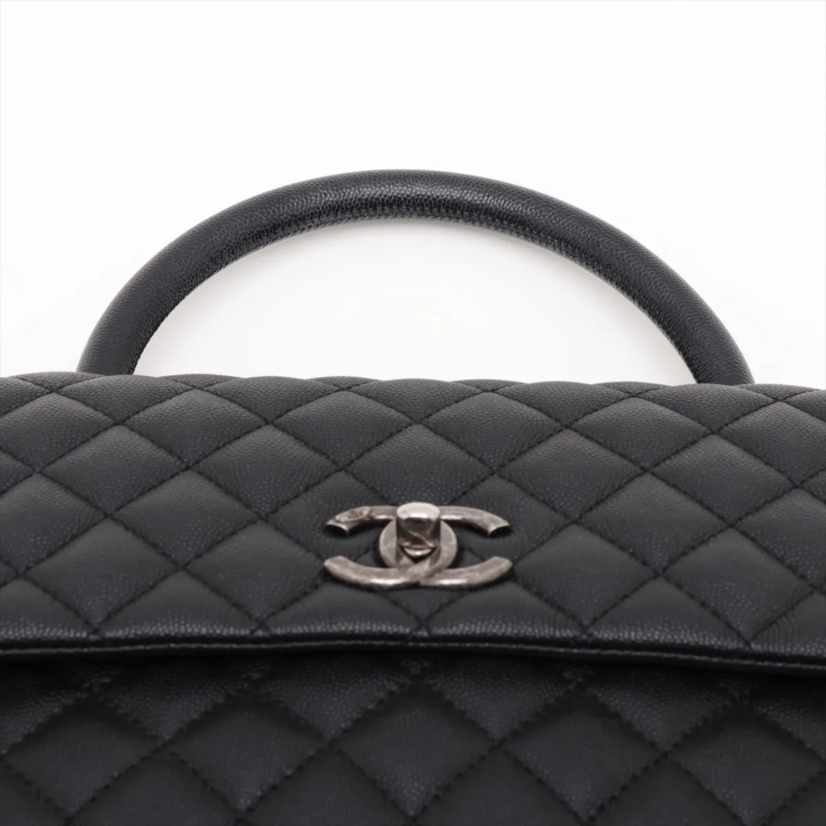 Coco Handle 33 M Caviar Skin 2-Way Handbag, Black with Gunmetal Hardware, 23267325, Serial Number , A92992 — view 6