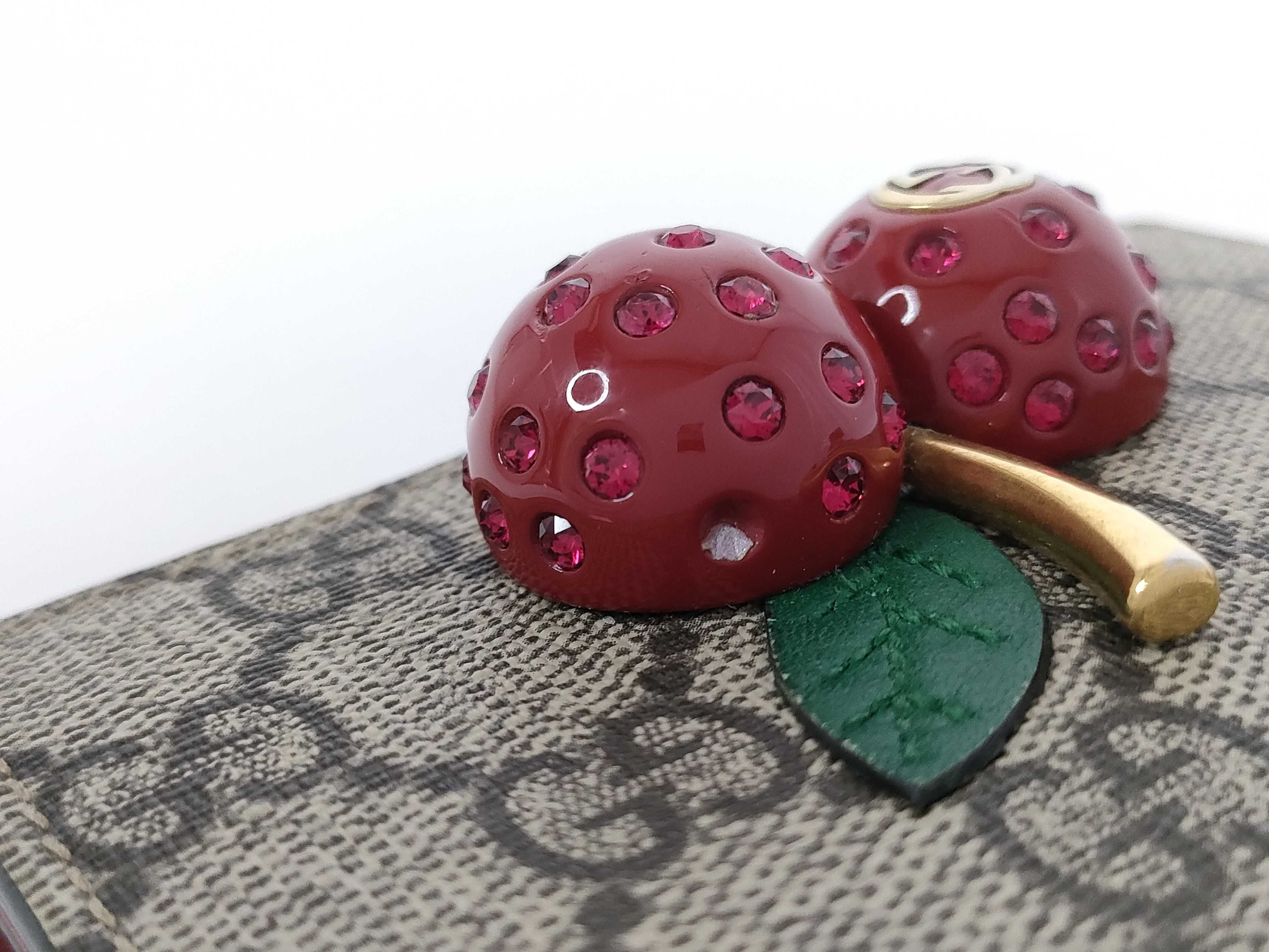 GG Supreme Cherry Compact Wallet — view 14