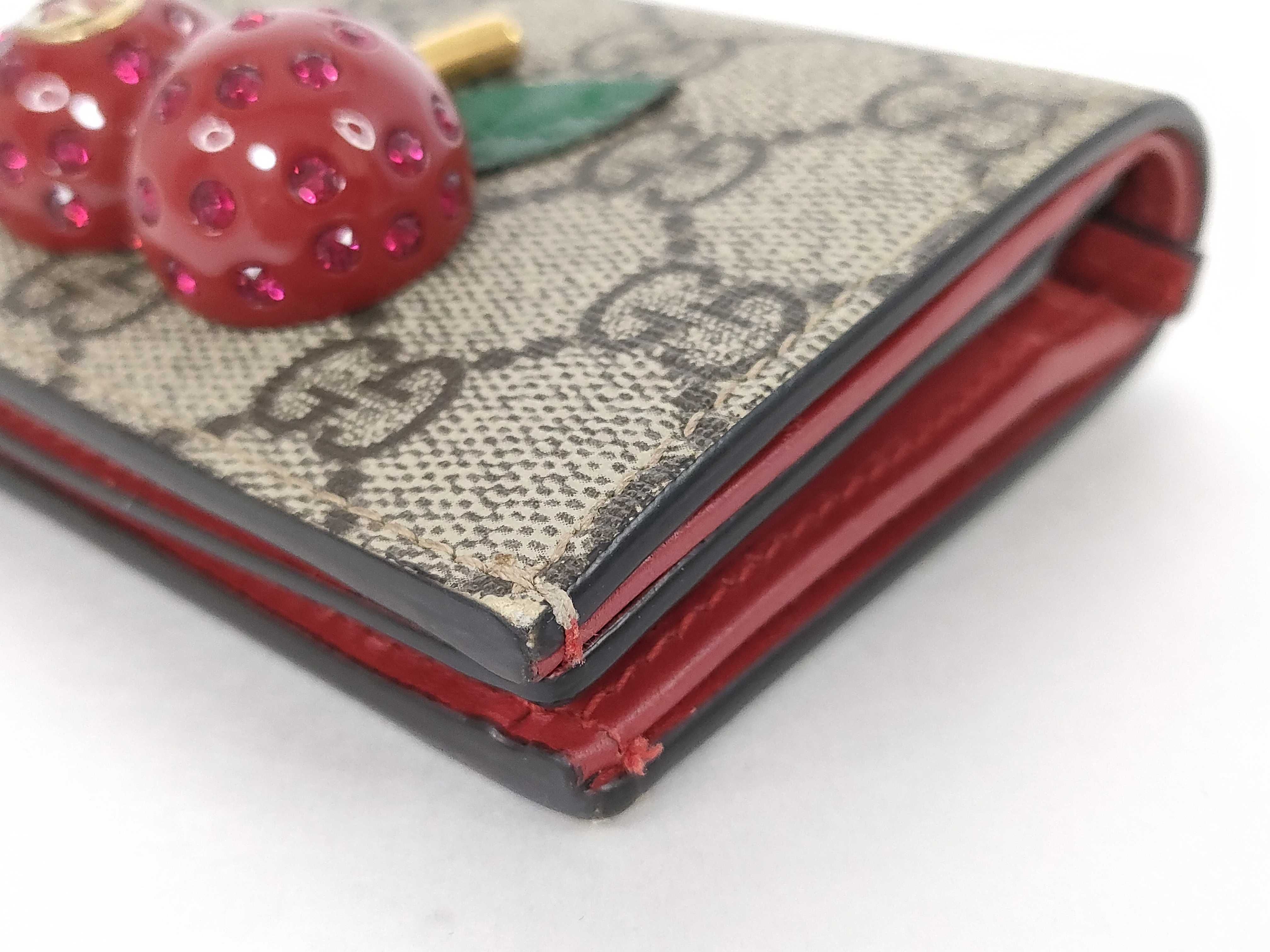 GG Supreme Cherry Compact Wallet — view 3