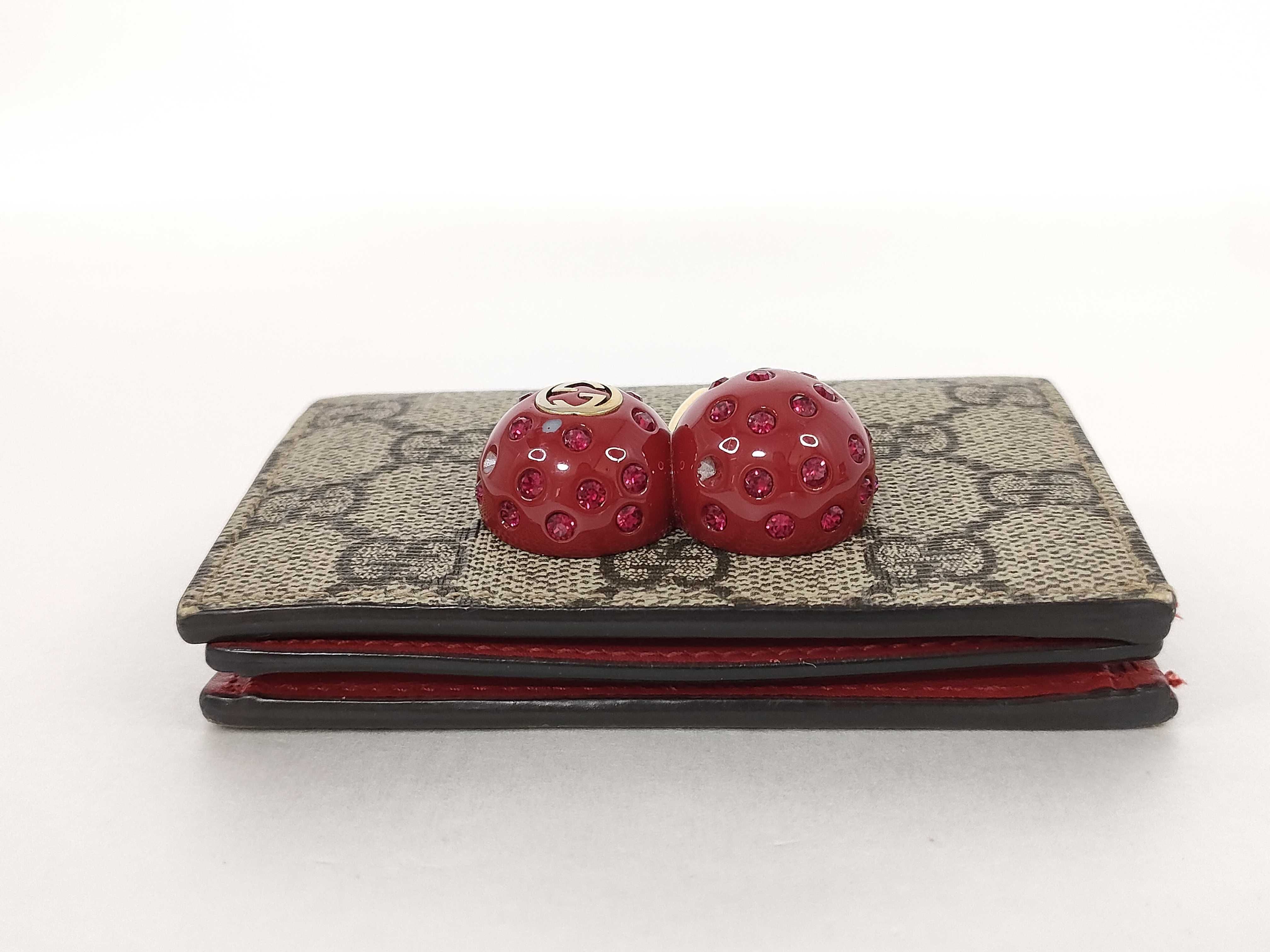 GG Supreme Cherry Compact Wallet — view 6