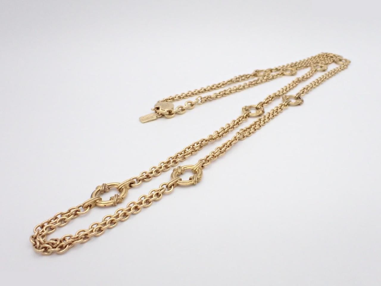 Double strand necklace/pendant, other lines, precious metal, approximately 130 cm in length. — view 3