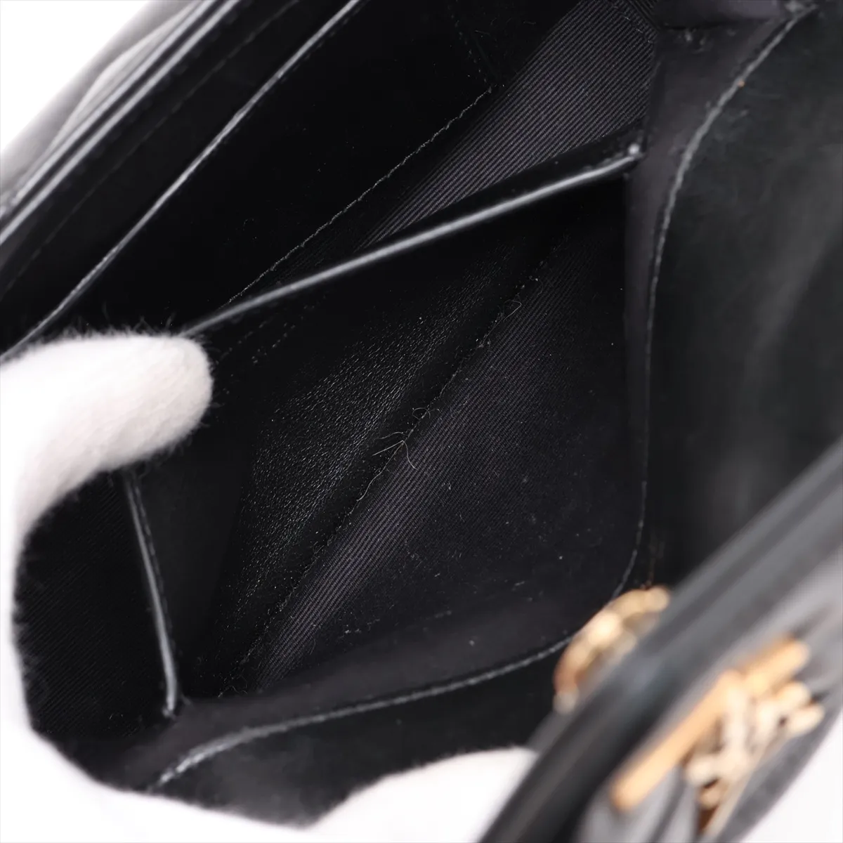 Loulou Toy Leather Chain Shoulder Bag, Black 821749 — view 7
