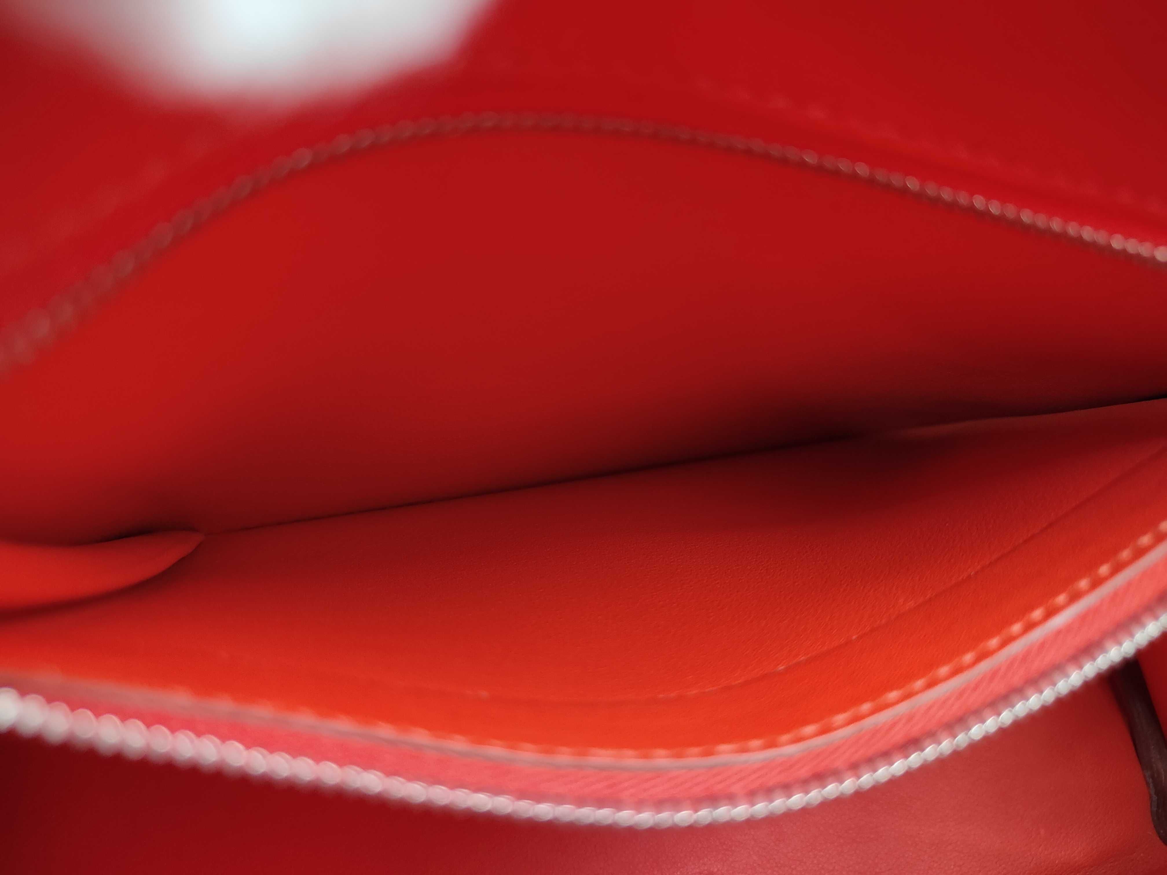 Kelly 25 Swift Orange Silver Hardware T Stamp Handbag — view 11