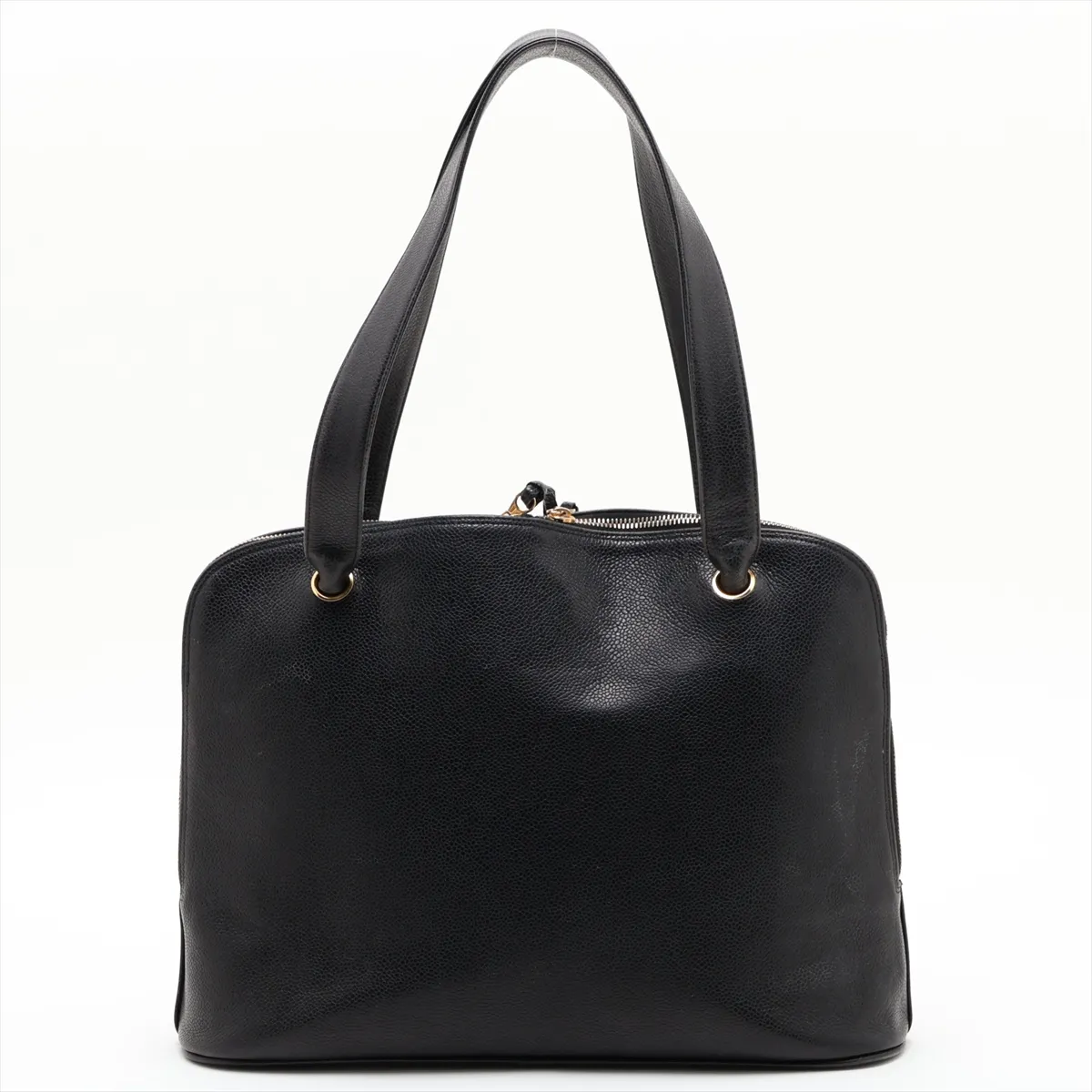 Coco Mark Caviar Skin Tote Bag, Black with Gold Hardware, Item No. 2840408 (Serial Number 2) — view 2
