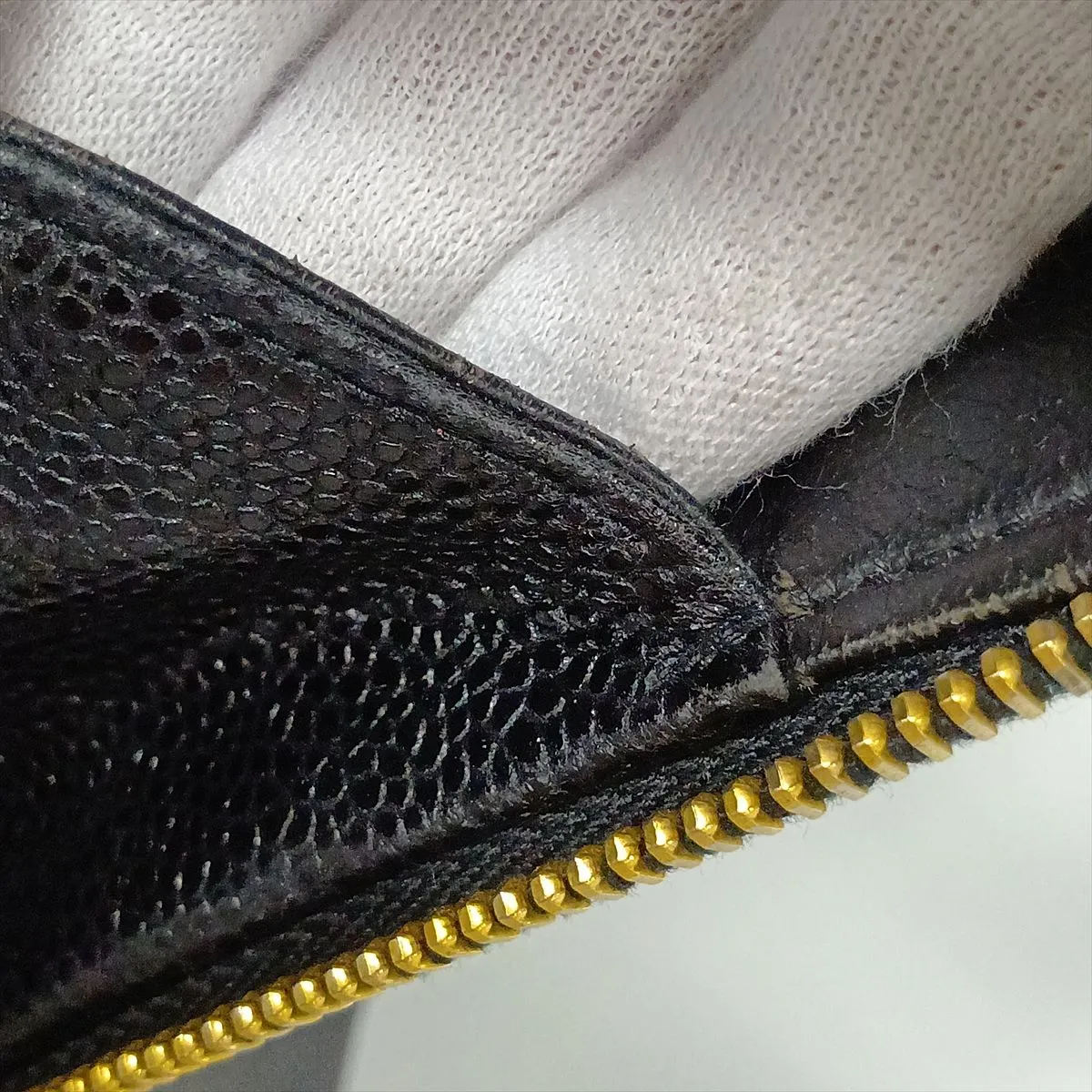 Coco Mark Caviar Skin Tote Bag, Black with Gold Hardware, Item No. 2840408 (Serial Number 2) — view 12