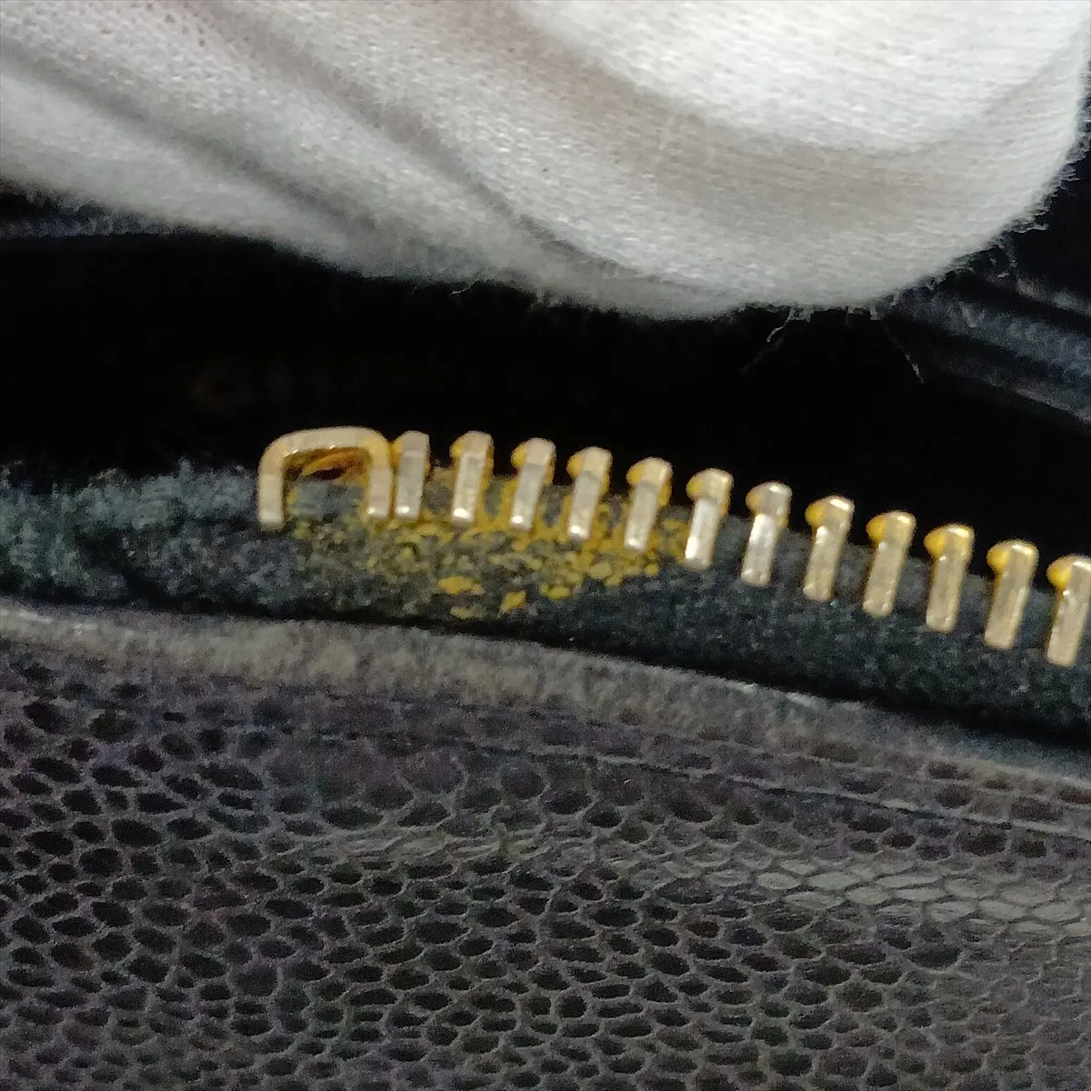 Coco Mark Caviar Skin Tote Bag, Black with Gold Hardware, Item No. 2840408 (Serial Number 2) — view 13
