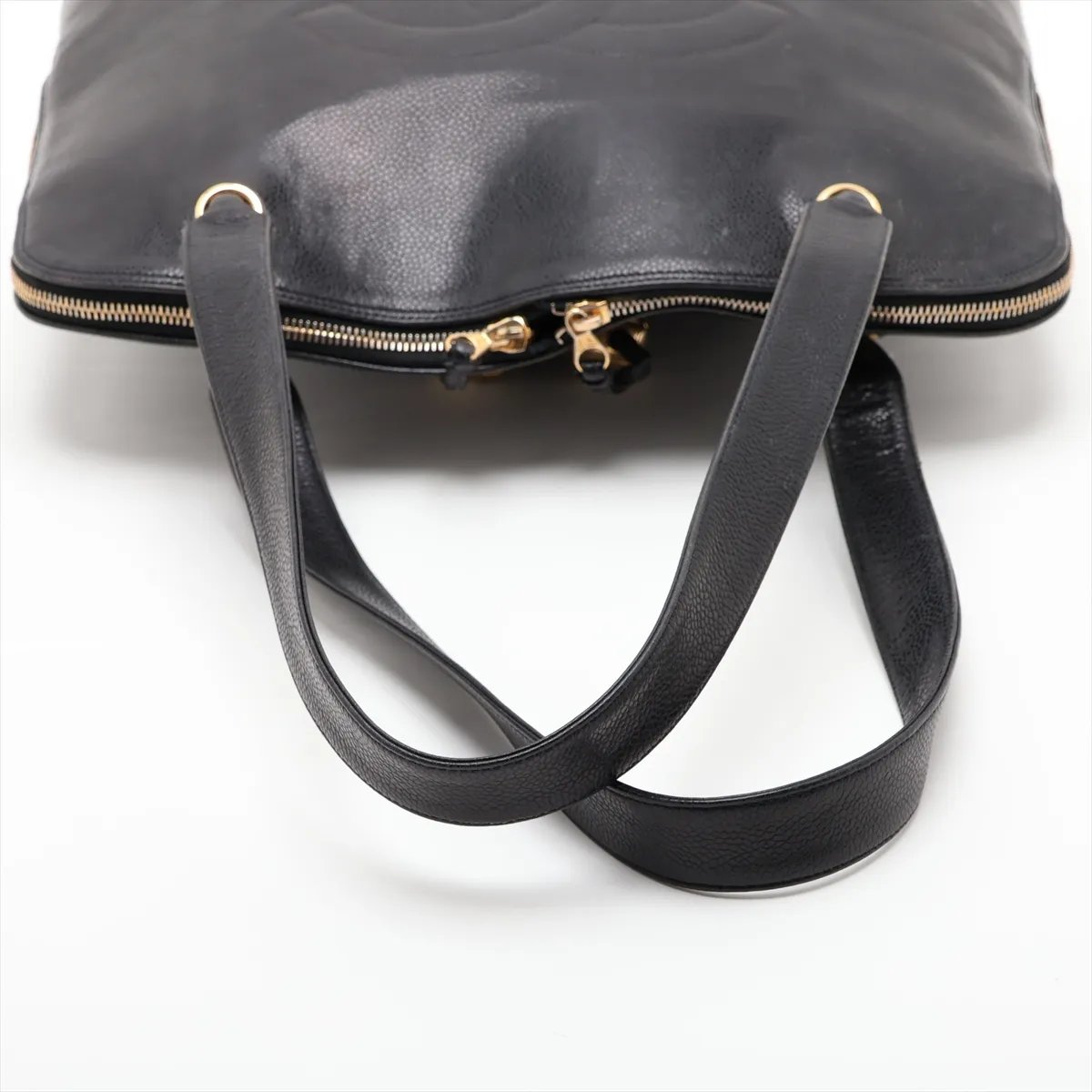 Coco Mark Caviar Skin Tote Bag, Black with Gold Hardware, Item No. 2840408 (Serial Number 2) — view 5
