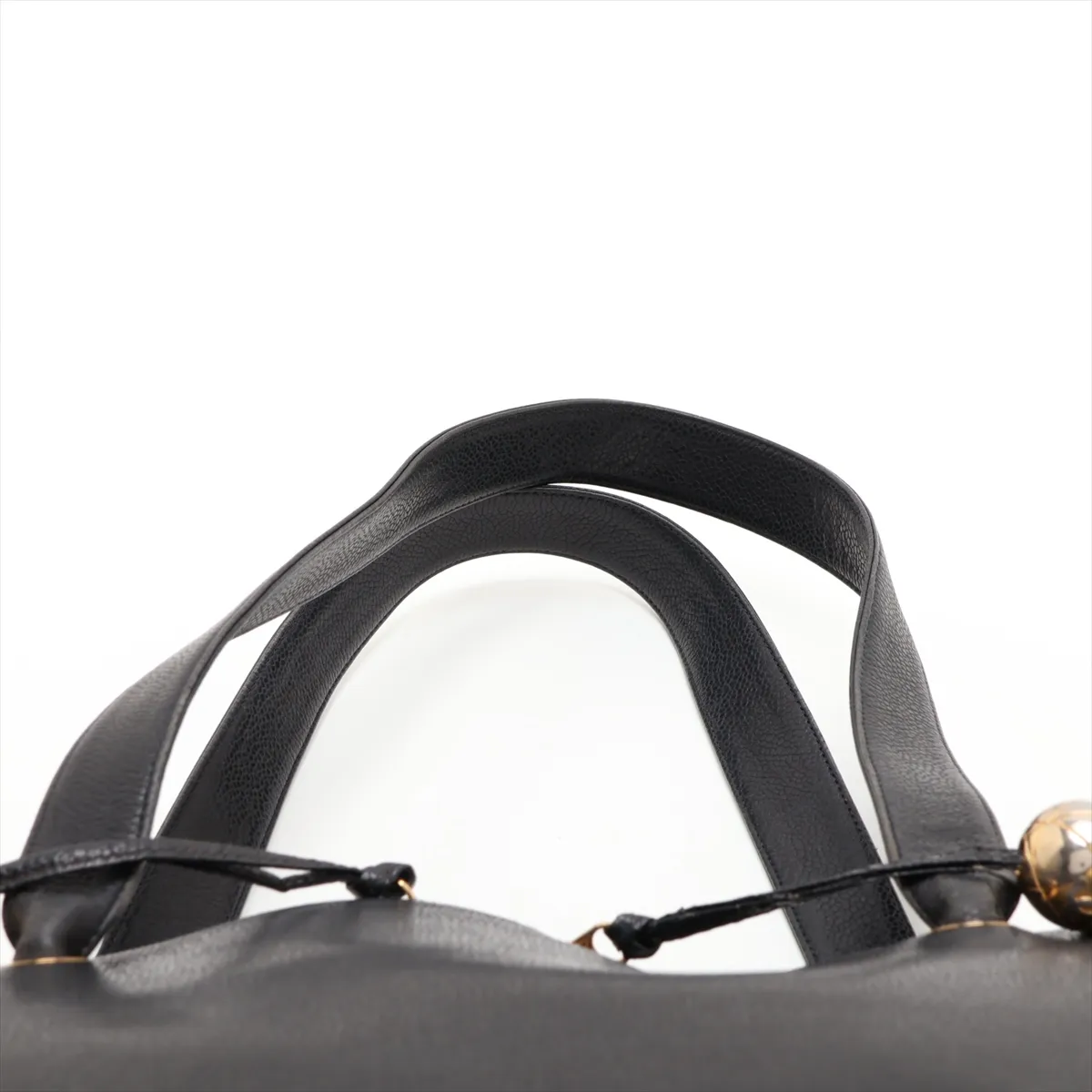 Coco Mark Caviar Skin Tote Bag, Black with Gold Hardware, Item No. 2840408 (Serial Number 2) — view 6