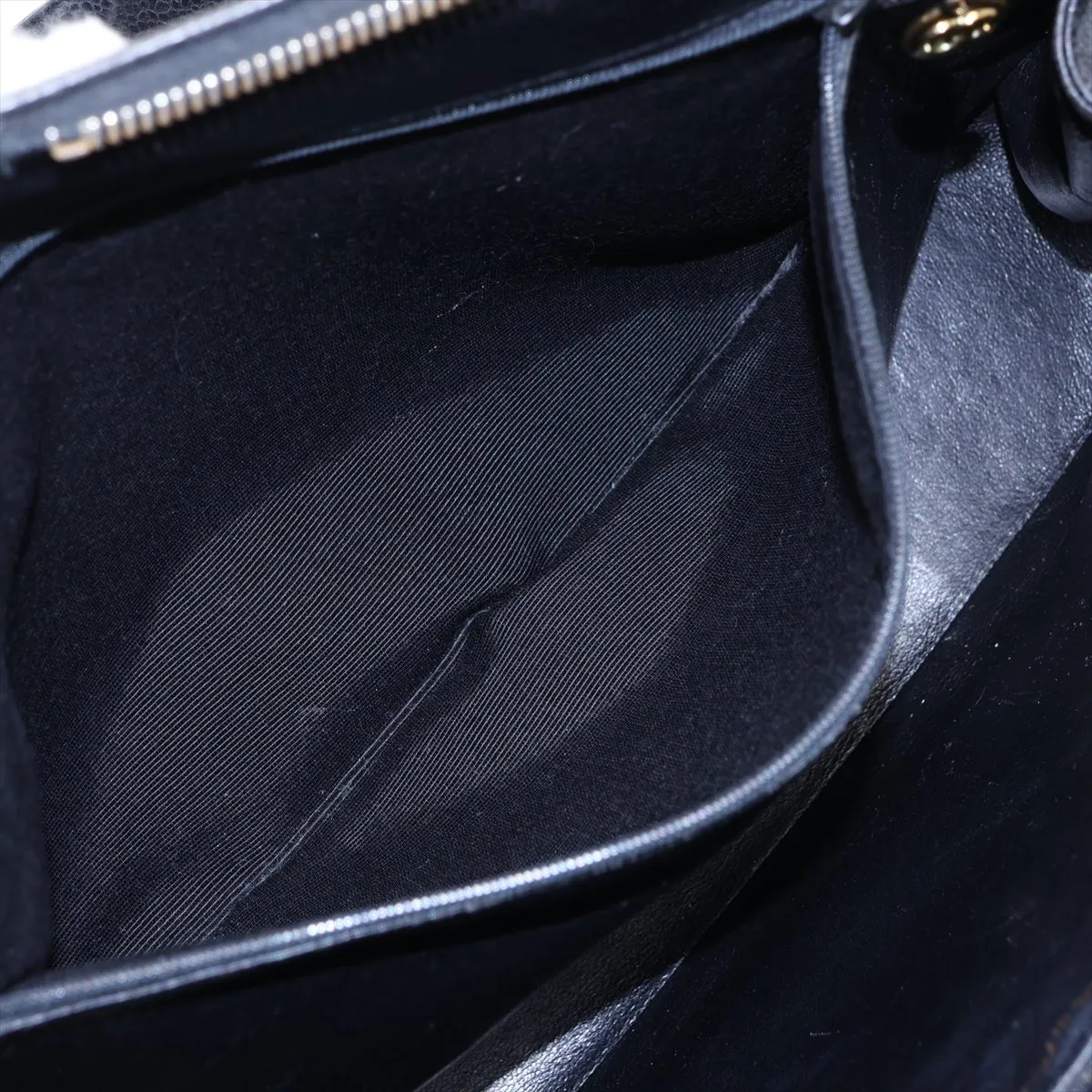 Coco Mark Caviar Skin Tote Bag, Black with Gold Hardware, Item No. 2840408 (Serial Number 2) — view 8