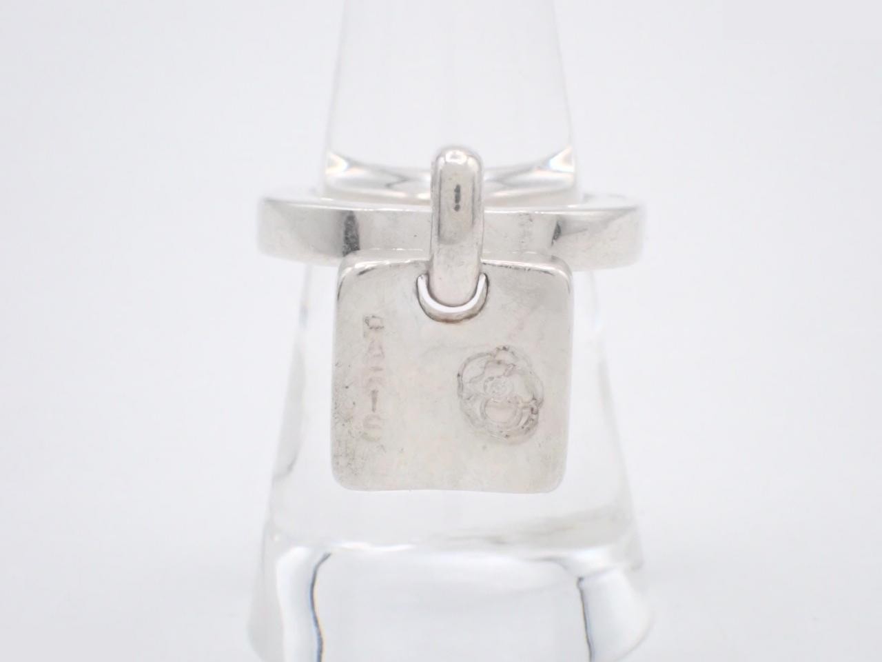 ring, 925 sterling silver, 13.0g, plate logo, camellia design.