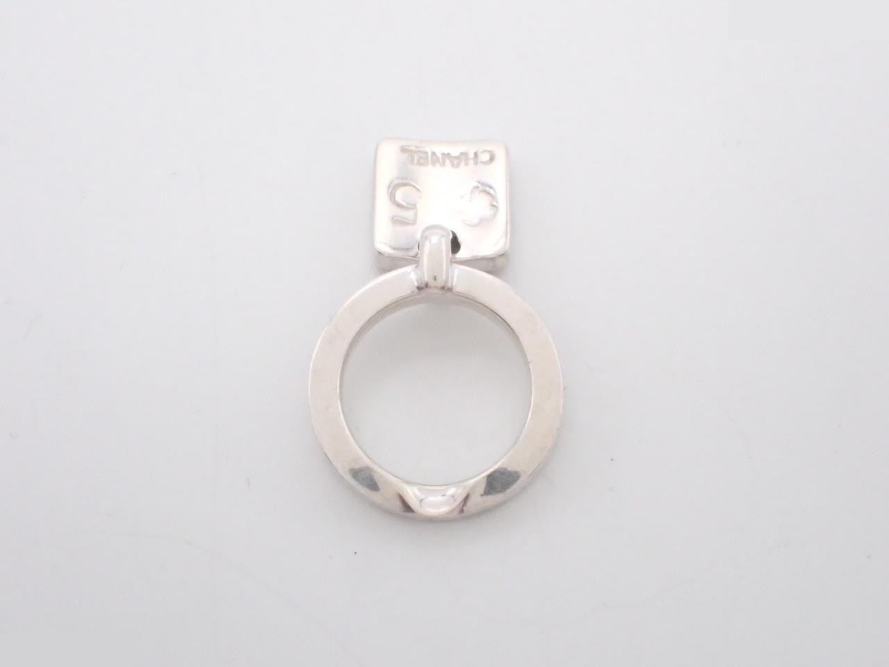 ring, 925 sterling silver, 13.0g, plate logo, camellia design. — view 2