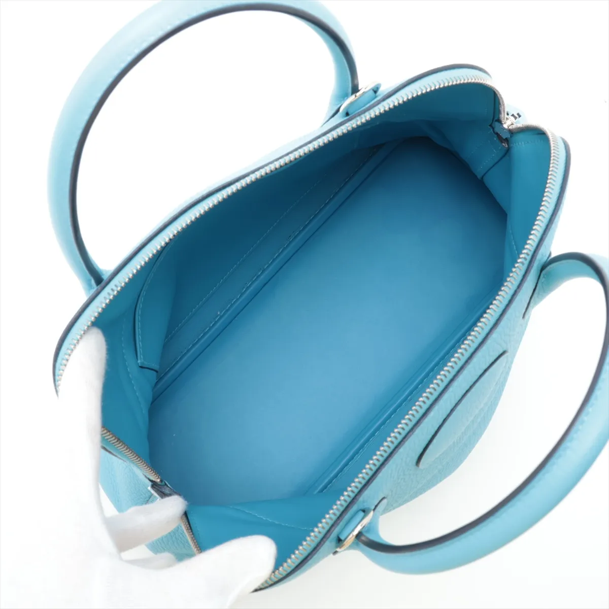 Bolide 31, Taurillon Clemence leather, Blue Nord, silver hardware, D: 2019 — view 8