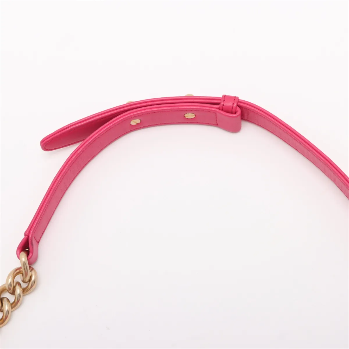 Boy Chanel 25 Lambskin Chain Shoulder Bag Pink Gold Hardware 23324565 23rd Series — view 11