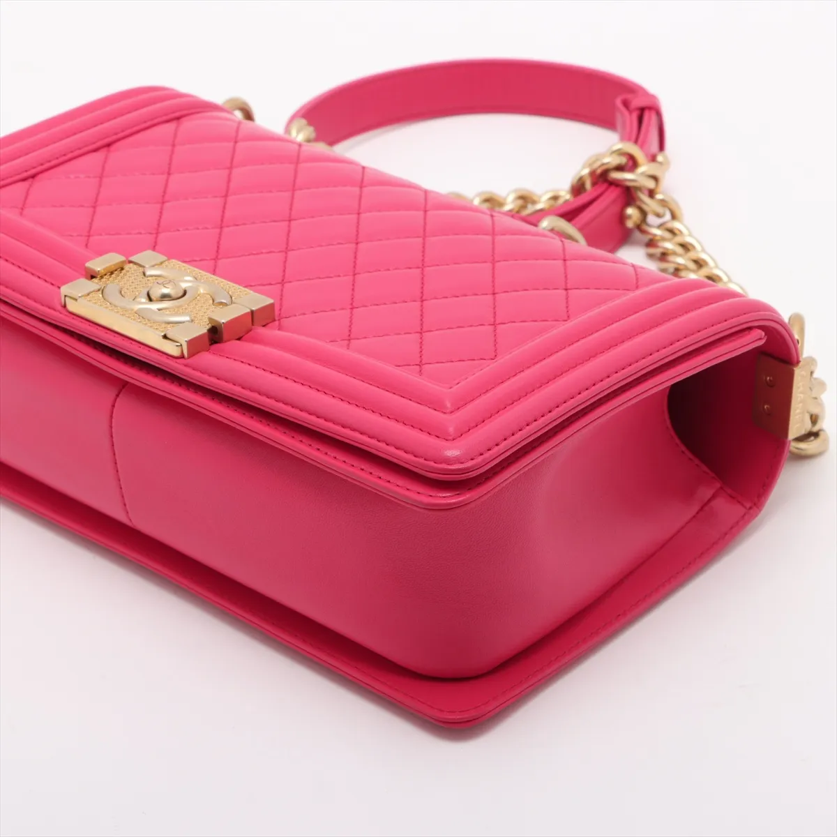 Boy Chanel 25 Lambskin Chain Shoulder Bag Pink Gold Hardware 23324565 23rd Series — view 3
