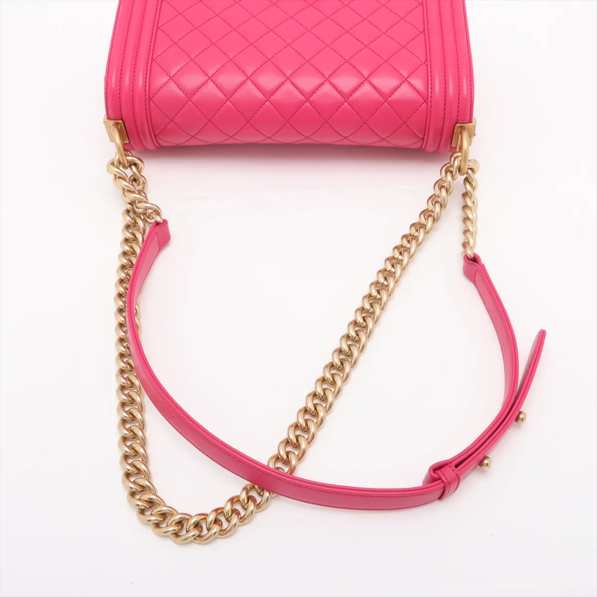 Boy Chanel 25 Lambskin Chain Shoulder Bag Pink Gold Hardware 23324565 23rd Series — view 5