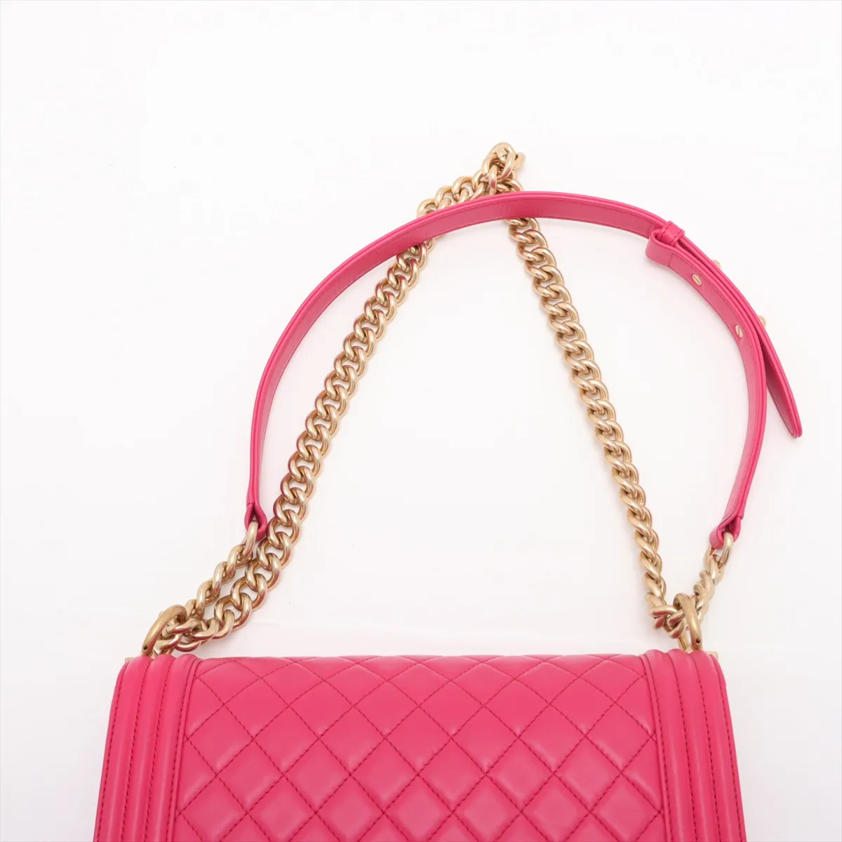 Boy Chanel 25 Lambskin Chain Shoulder Bag Pink Gold Hardware 23324565 23rd Series — view 6