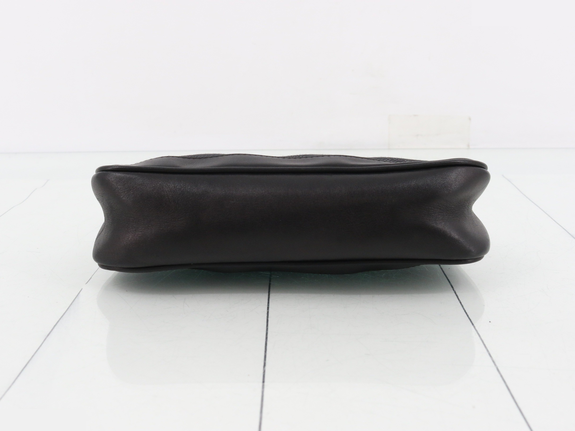 Leather, denim, black, accessory-shaped handbag — view 3