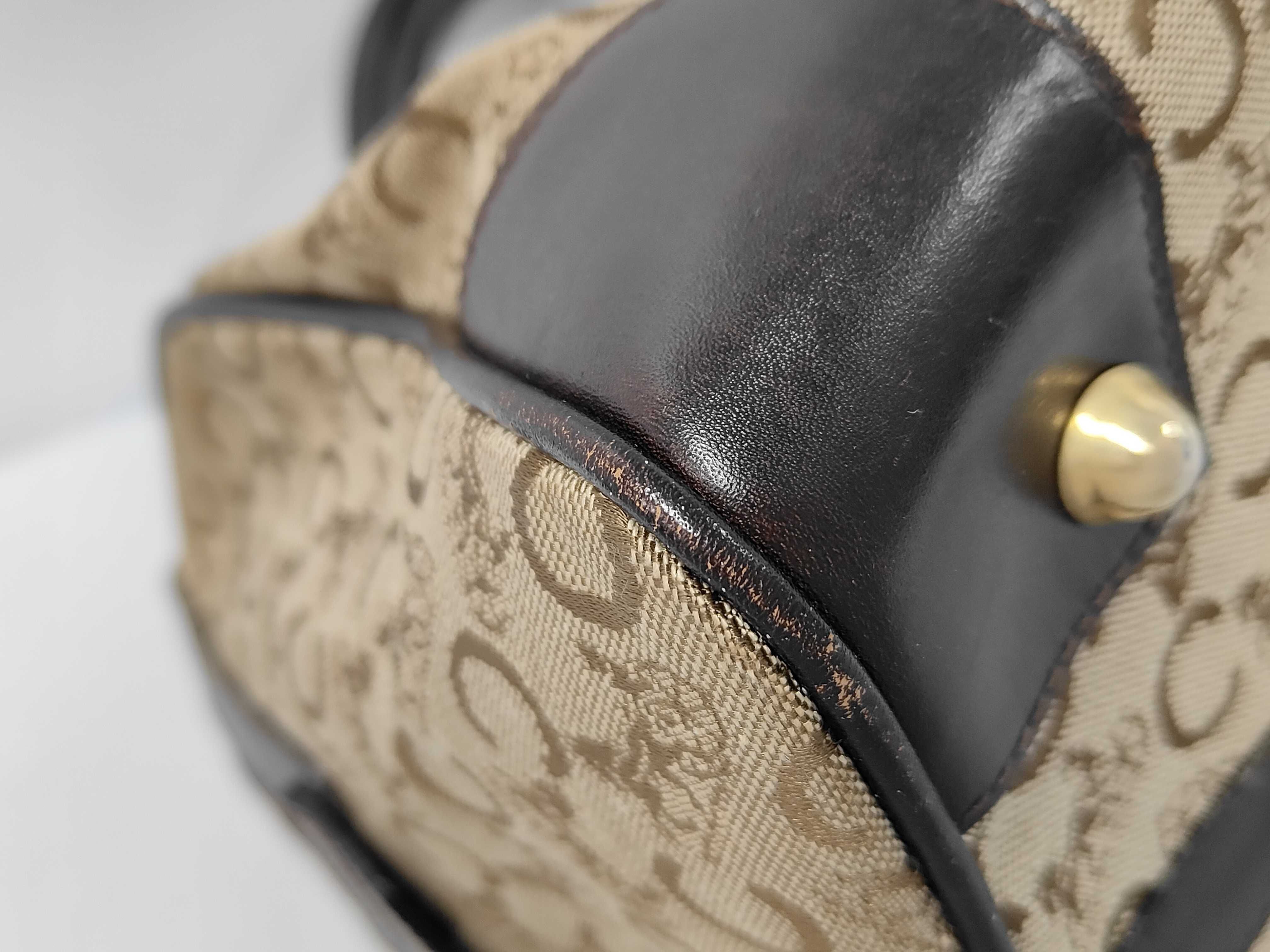 Macadam pattern canvas x leather mini Boston bag — view 4