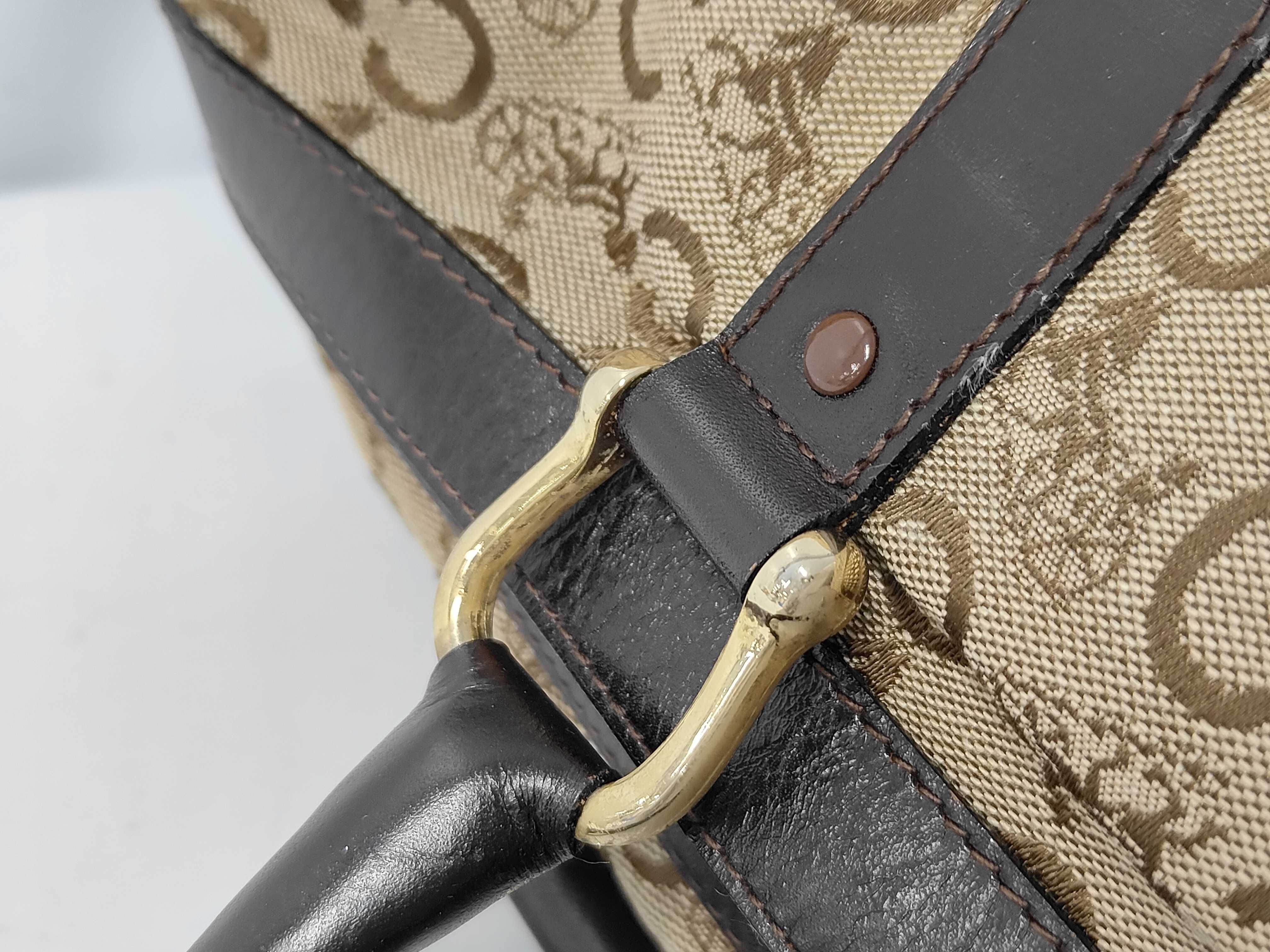 Macadam pattern canvas x leather mini Boston bag — view 6