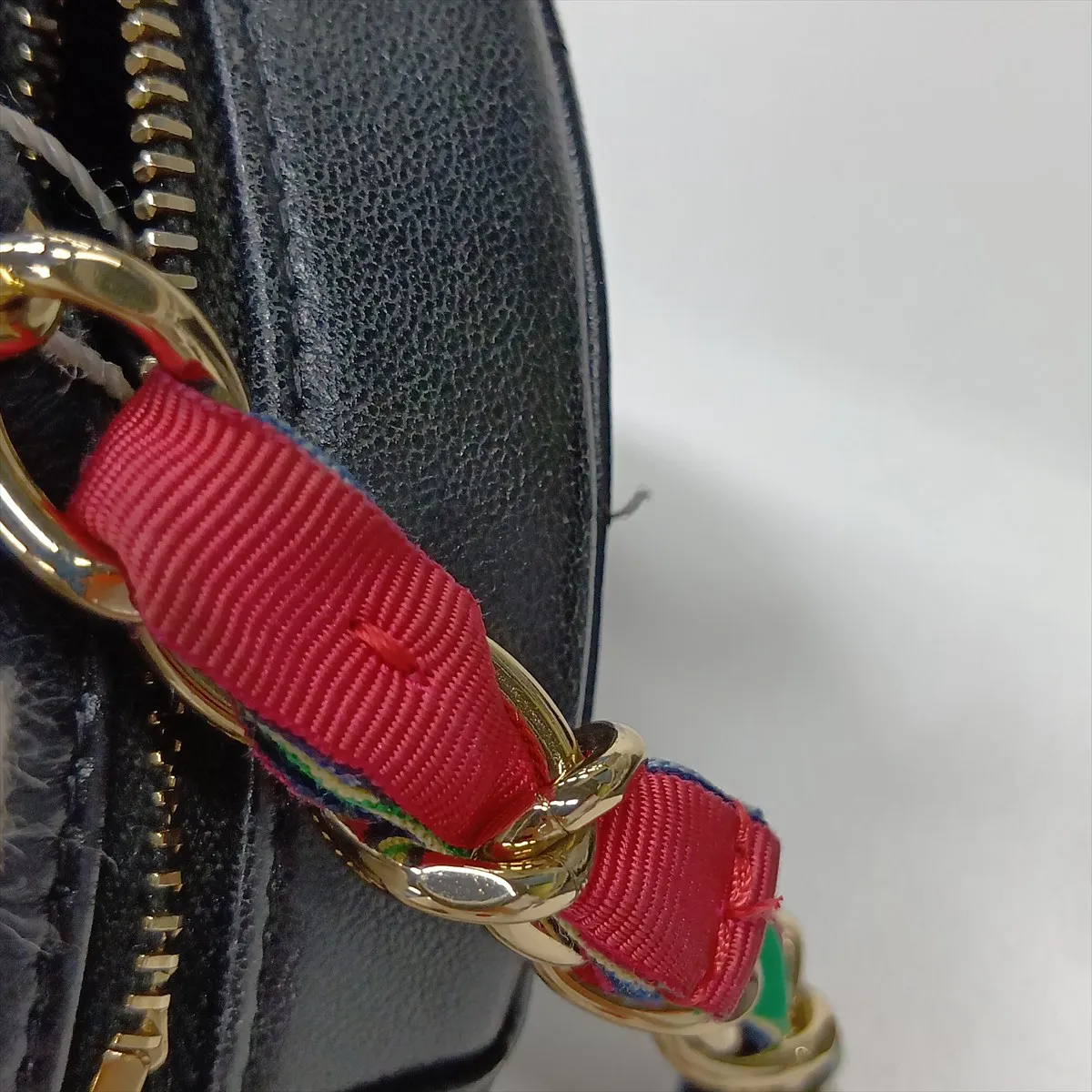 Matelassé Lambskin Chain Shoulder Bag, Round, Black with Gold Hardware, 30895811 (Serial Number in the 30s) — view 11