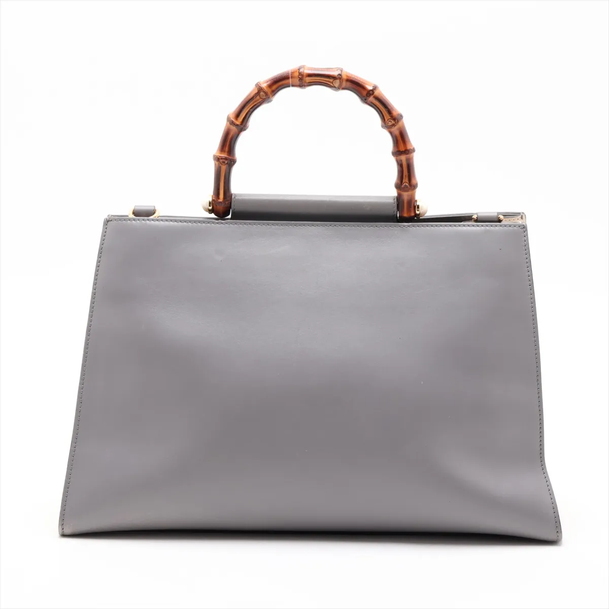 Bamboo Nymphaea 453764 Leather 2-Way Handbag, Gray — view 2