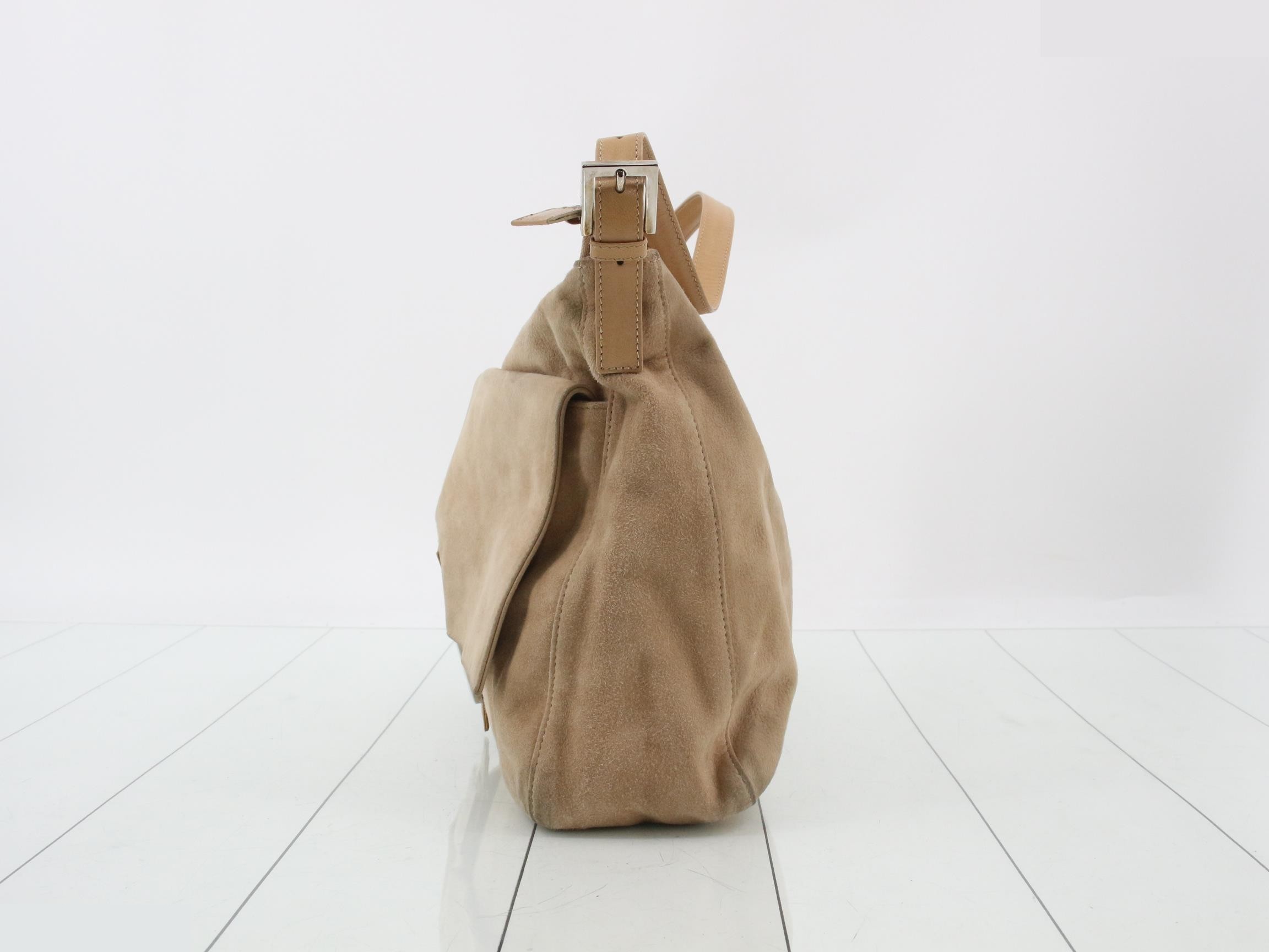 suede shoulder bag, beige — view 3