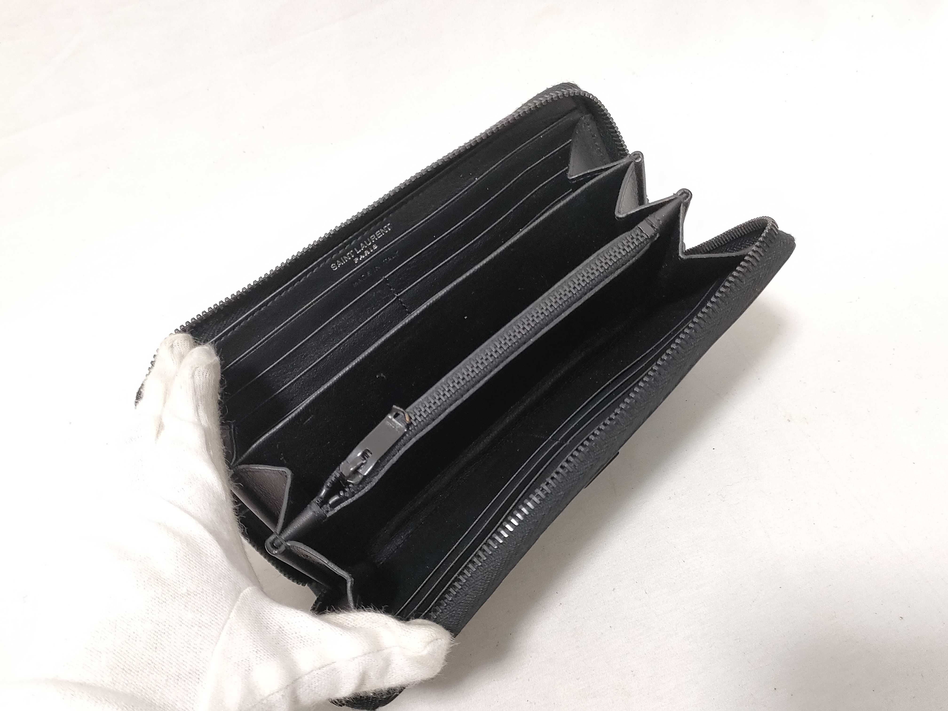 Round Zipper Black Long Wallet — view 11