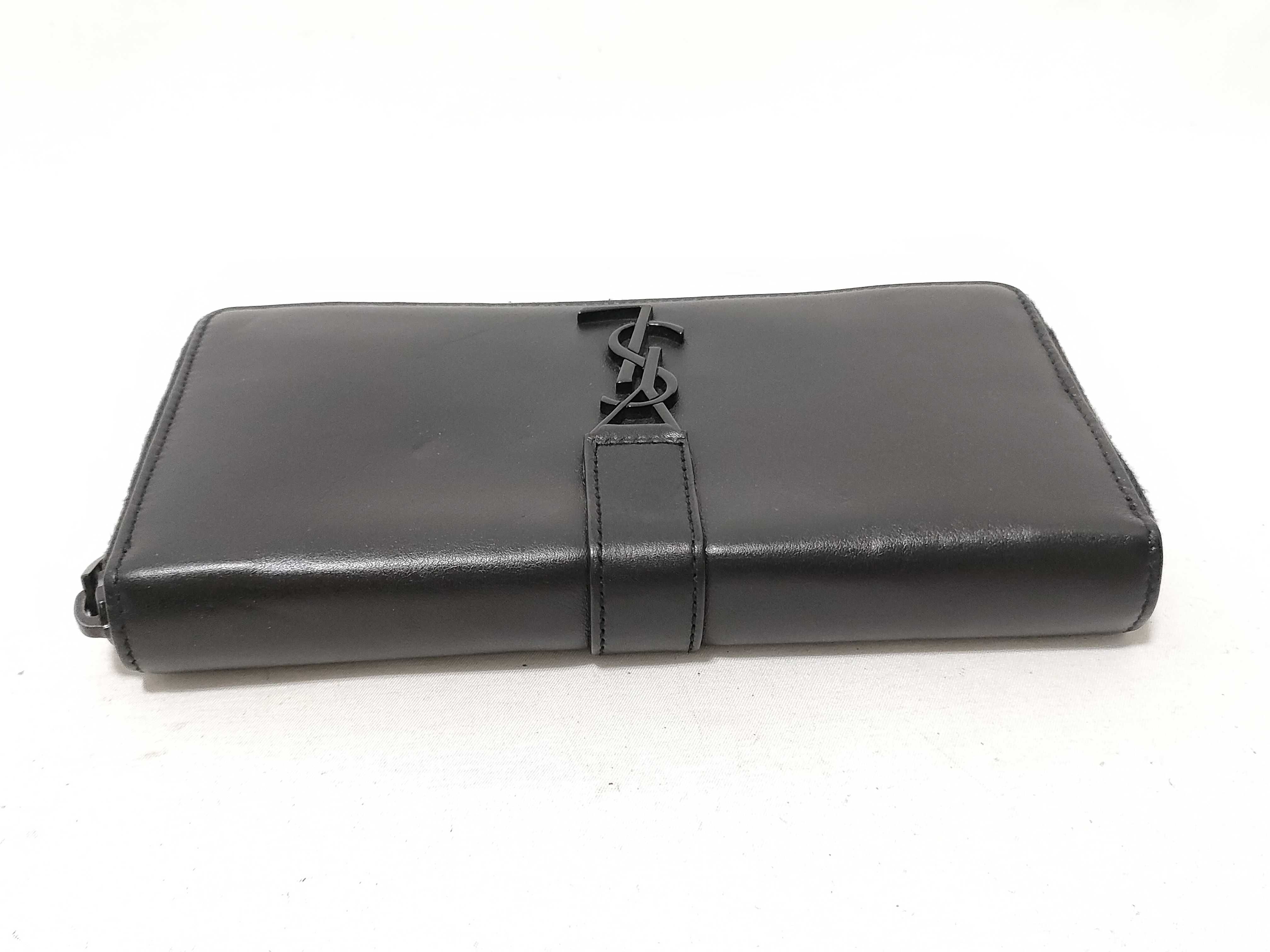 Round Zipper Black Long Wallet — view 3