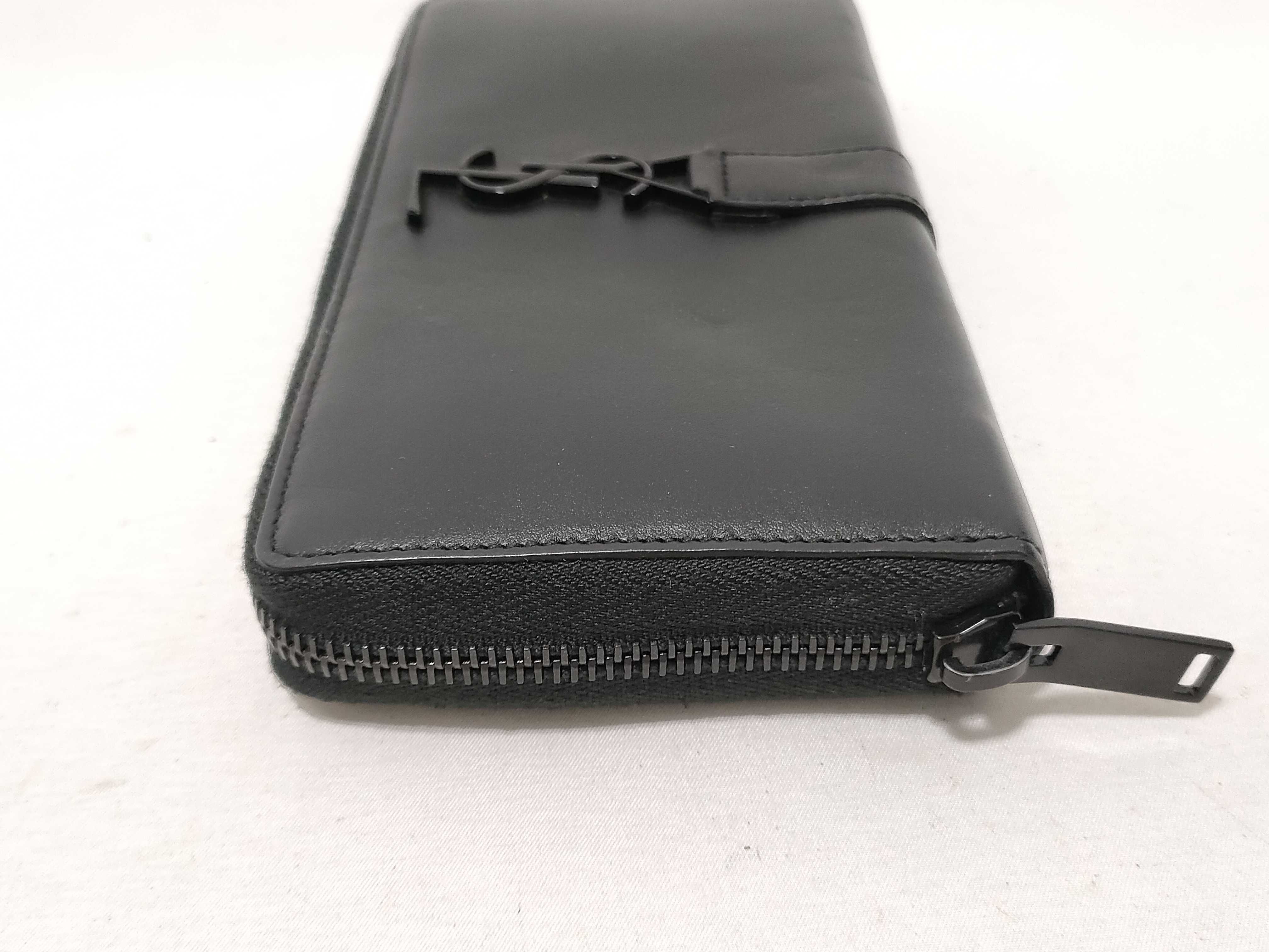 Round Zipper Black Long Wallet — view 5
