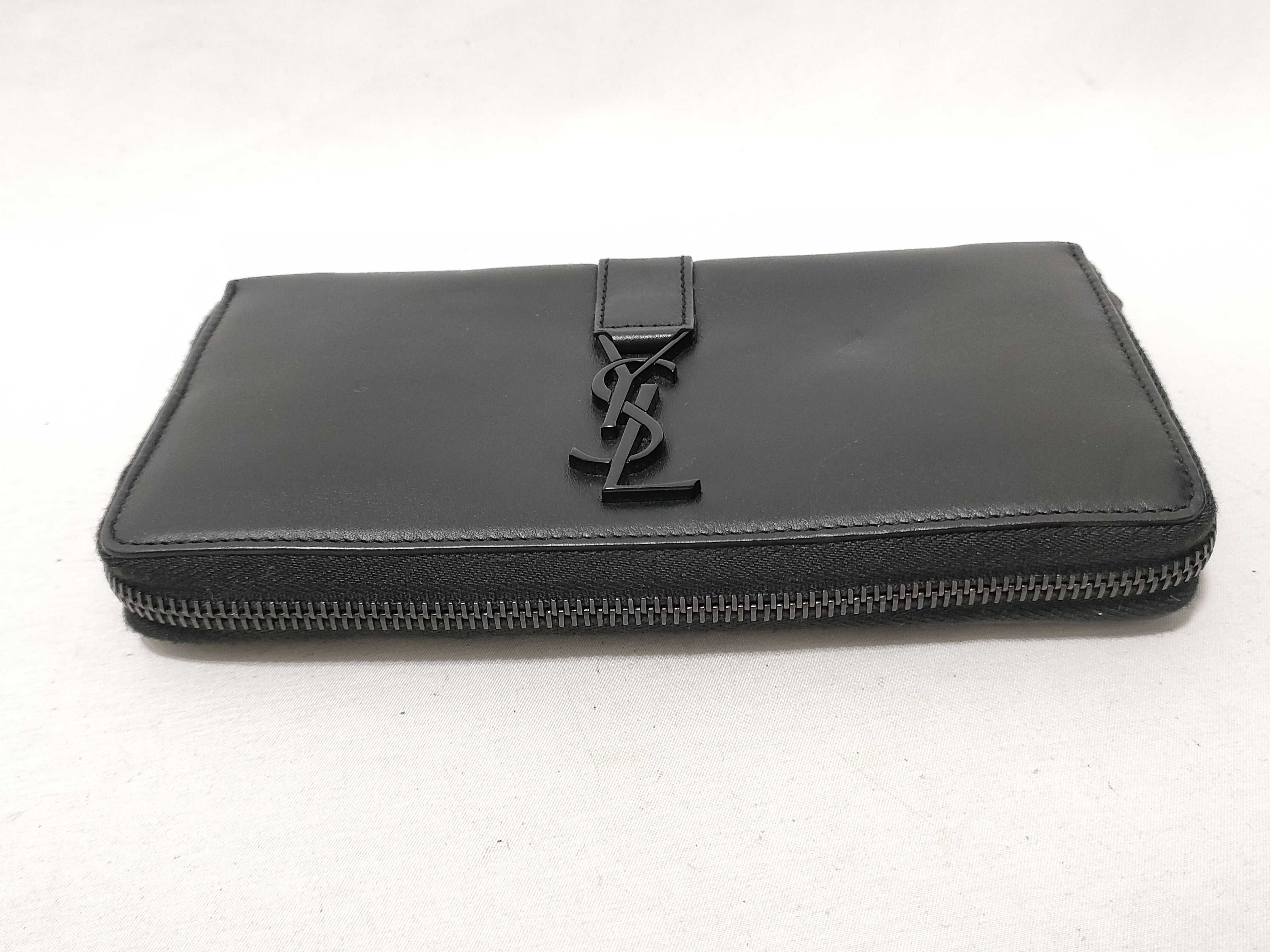 Round Zipper Black Long Wallet — view 6