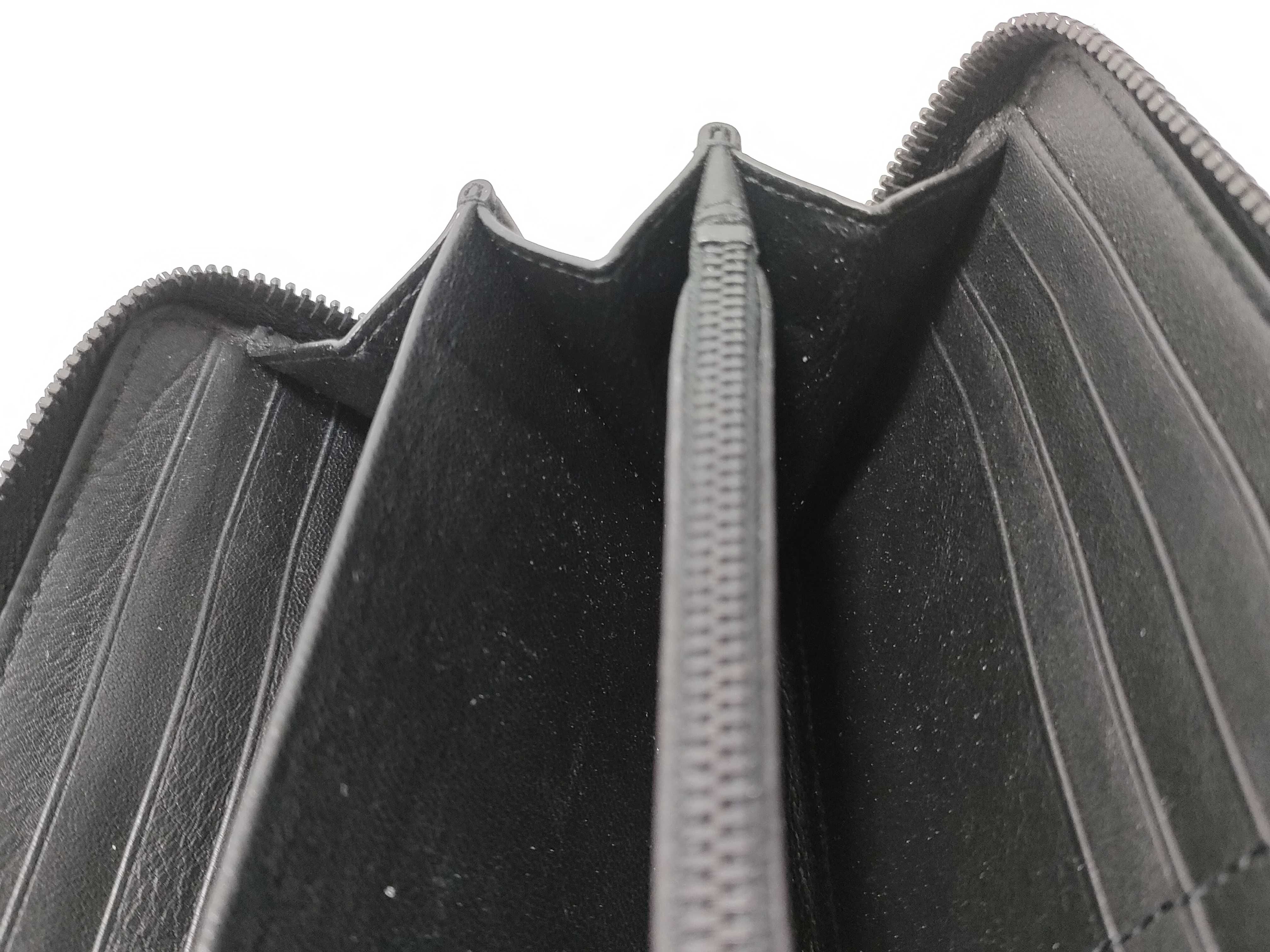 Round Zipper Black Long Wallet — view 9
