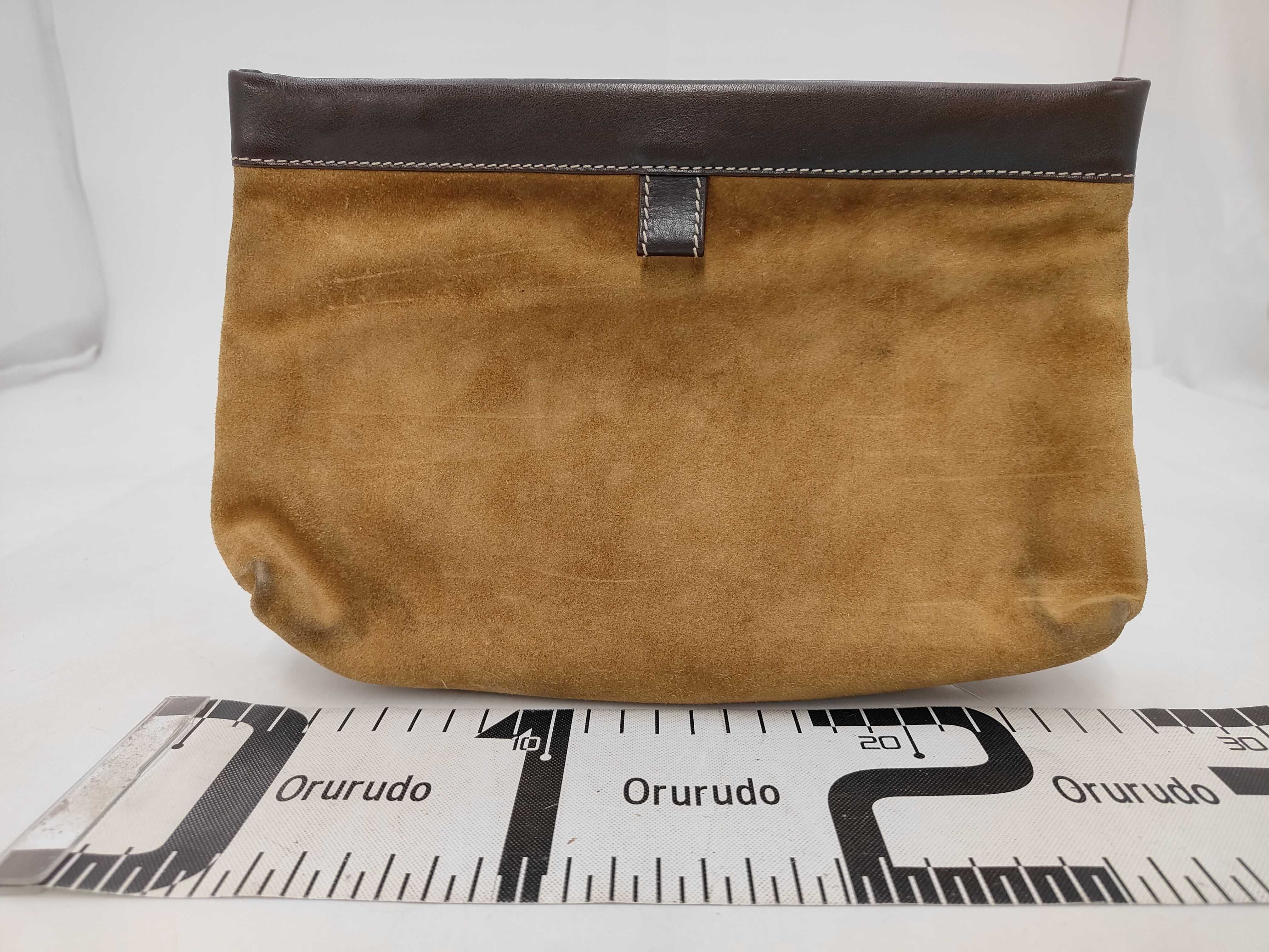 Anagram Suede Clutch Bag — view 2