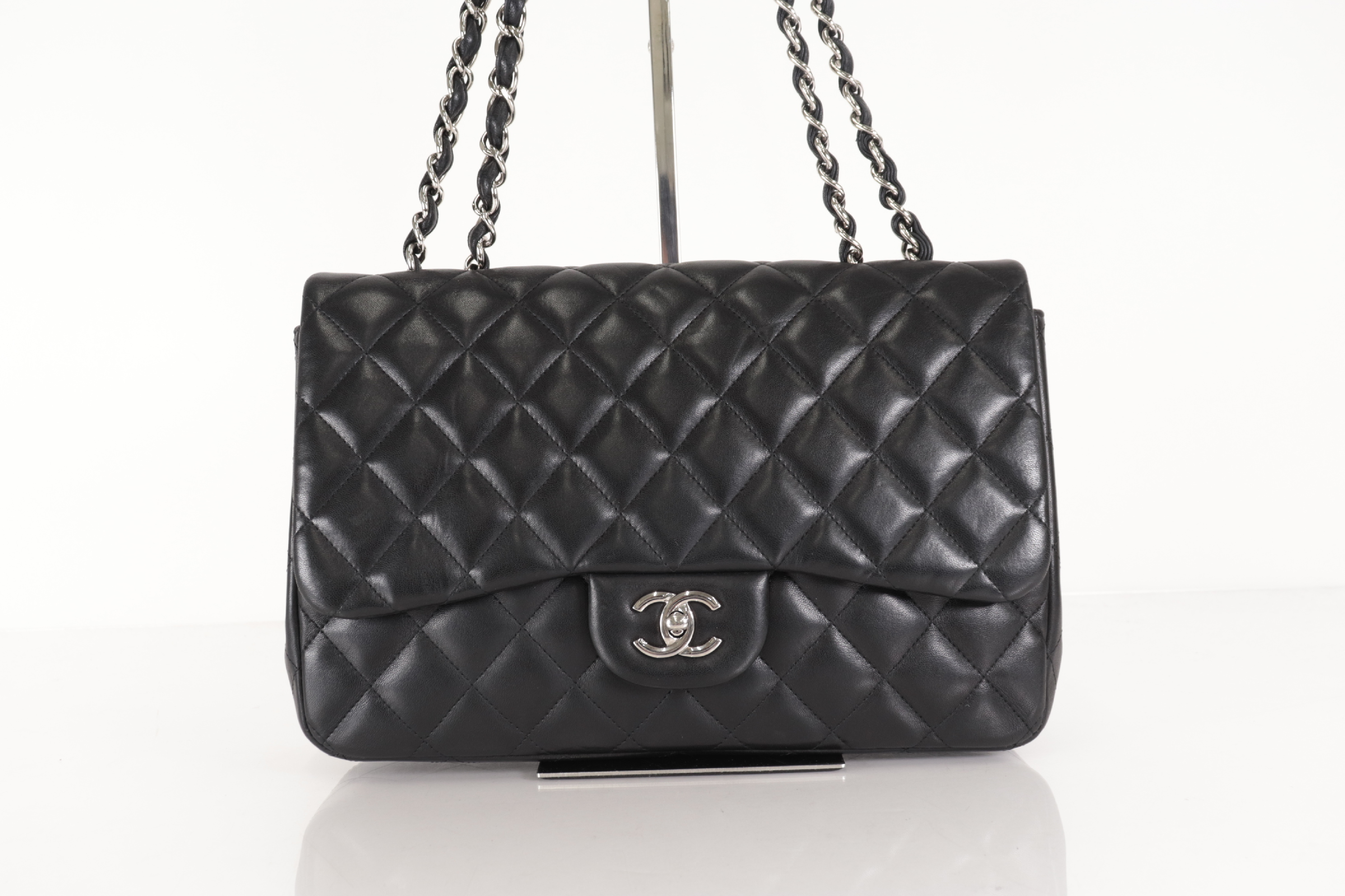 Lambskin Chain Shoulder Bag W30, Silver Hardware, Serial Number 27 — view 2
