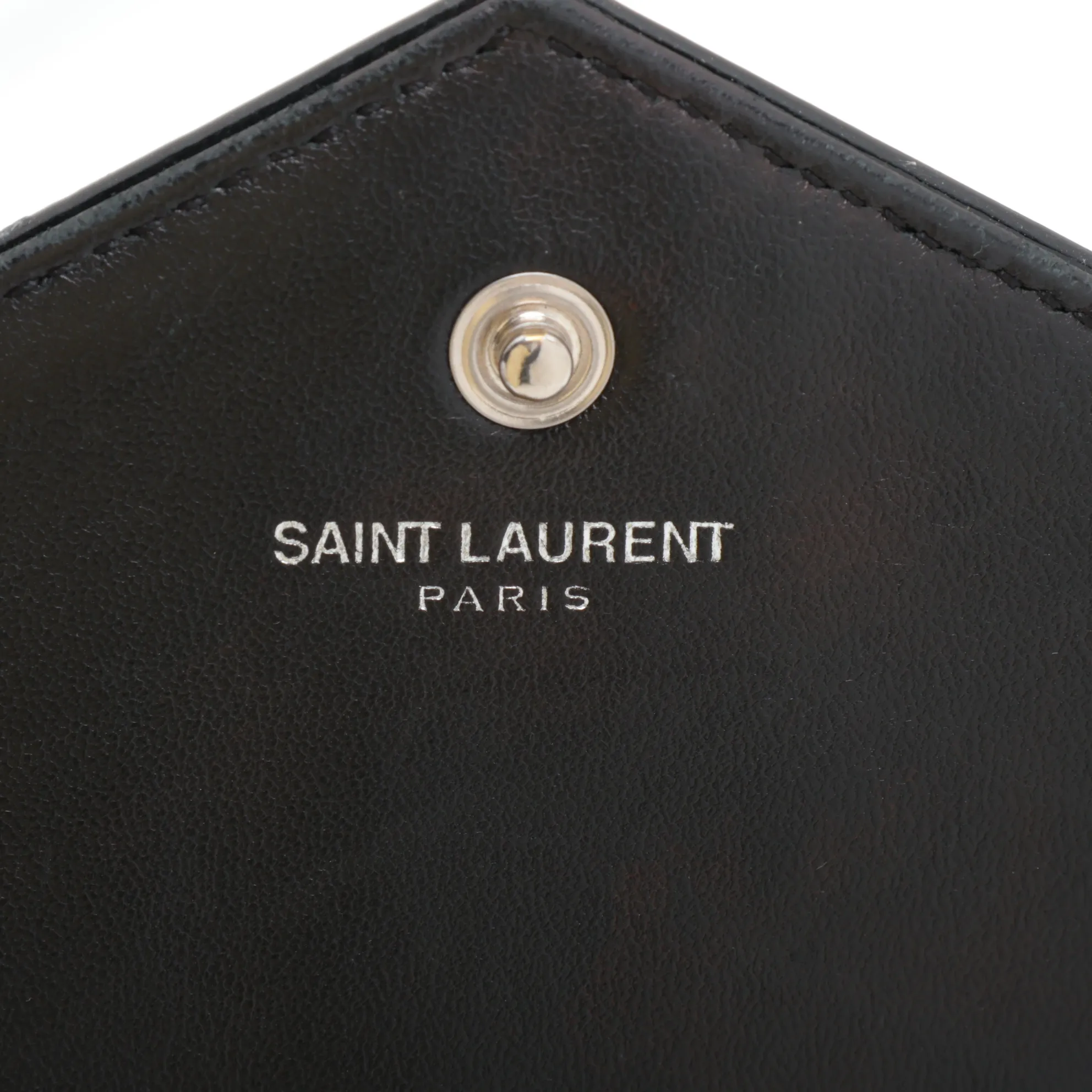 Cassandra 377828 Patent Leather Chain Wallet, Black — view 11