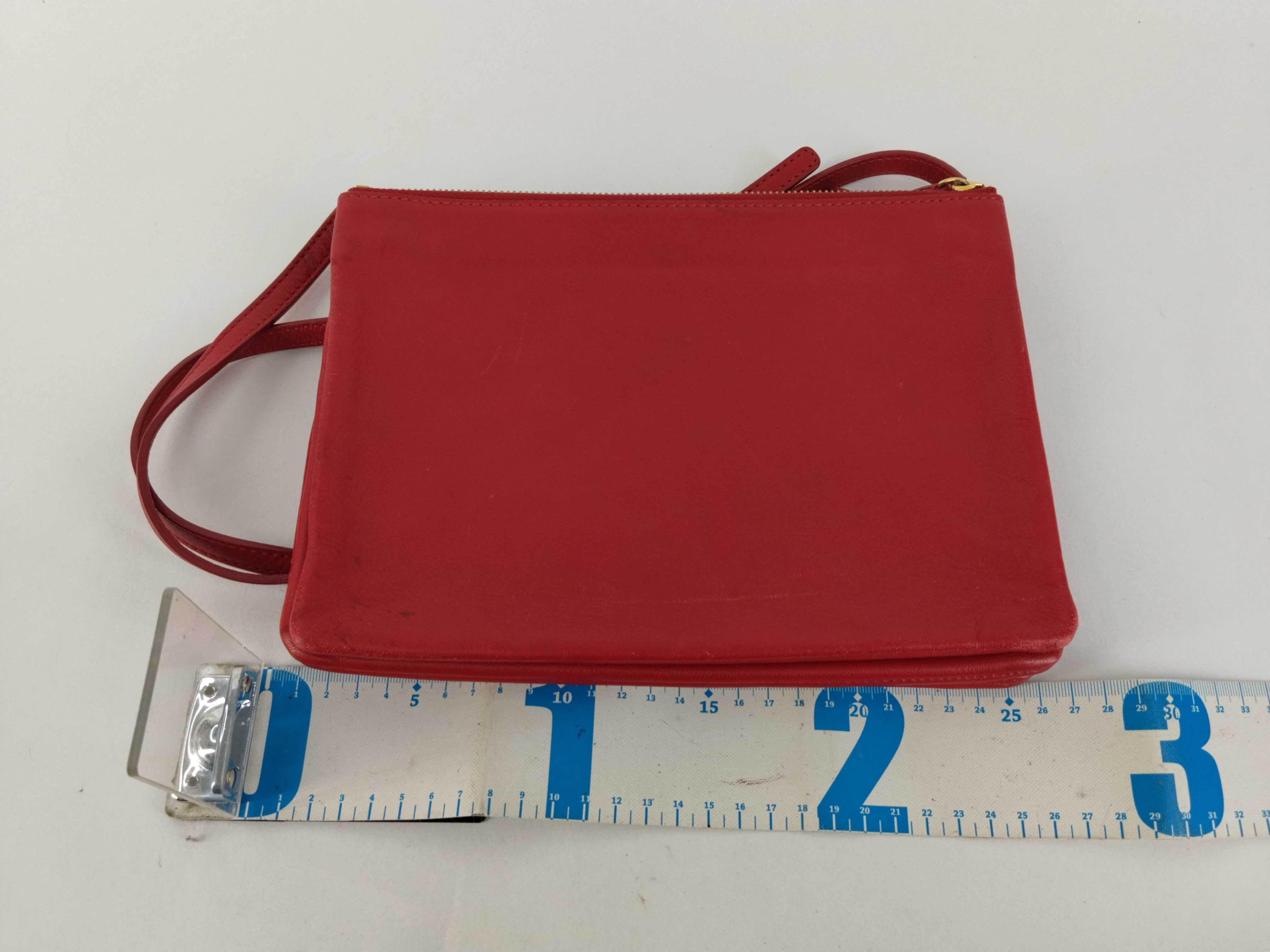 Trio Shoulder Bag, Leather, Red, Large Shoulder Bag — view 2