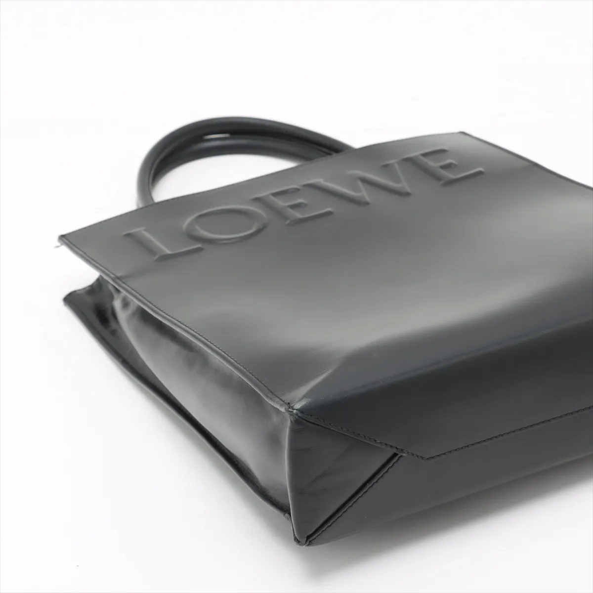 Standard A4 Tote Leather Tote Bag Black — view 4