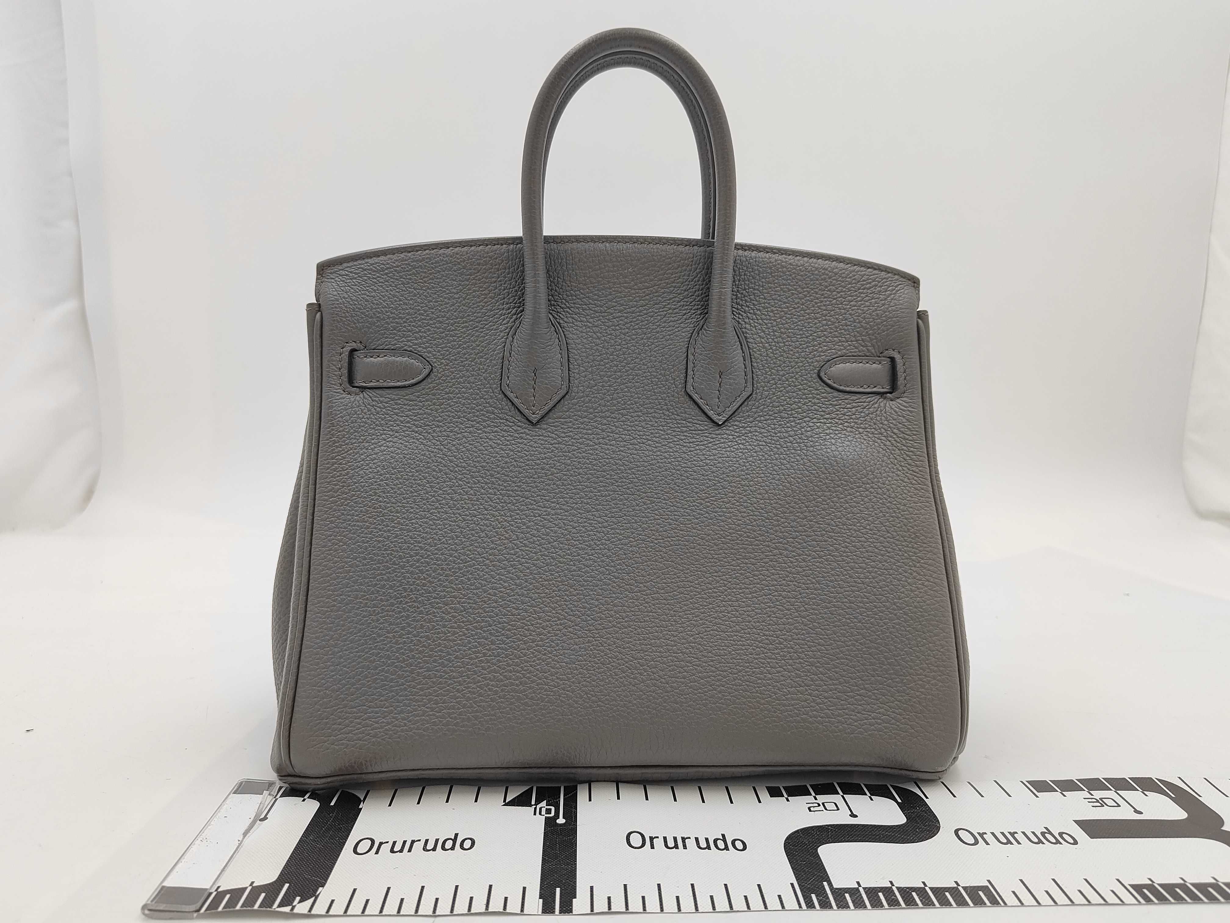 Birkin 25 Taurillon leather/Etoupe leather/Gold hardware [Stamped: Z] Handbag — view 2