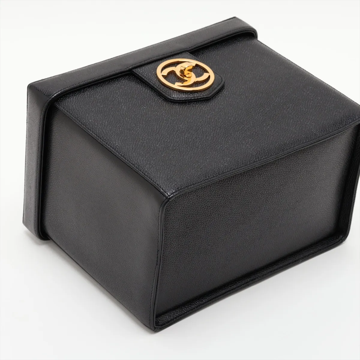 Coco Mark Caviar Skin 2-Way Handbag Vanity Case Black Gold Hardware 3640211 Series 3 A01999 — view 4