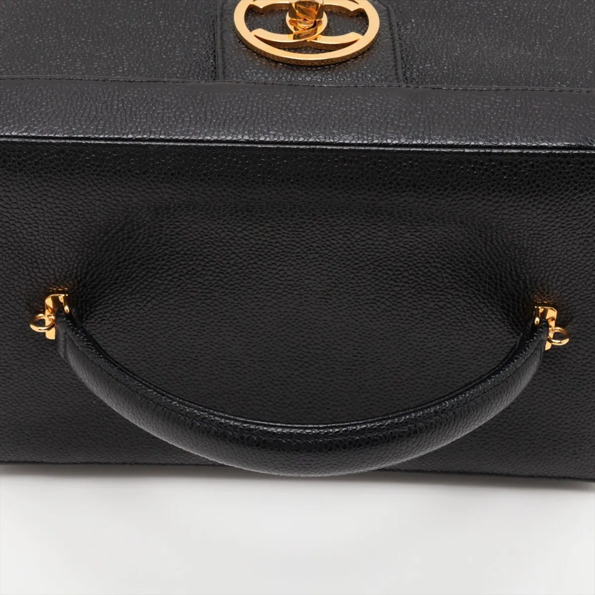 Coco Mark Caviar Skin 2-Way Handbag Vanity Case Black Gold Hardware 3640211 Series 3 A01999 — view 5