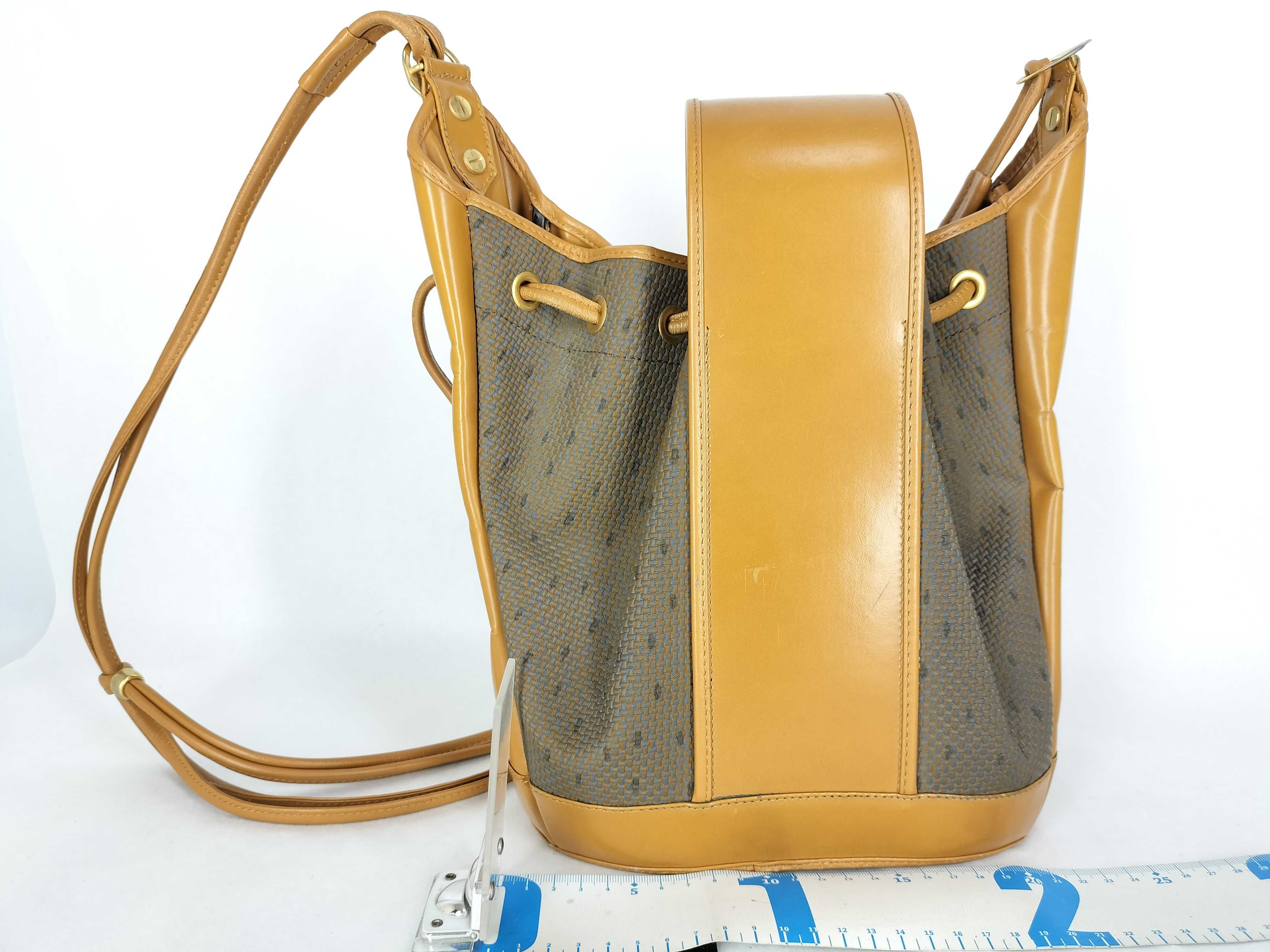Shoulder Bag - YVES SAINT LAURENT Yves Shoulder Bag with Y Logo, Drawstring, Brown Shoulder Bag — view 2