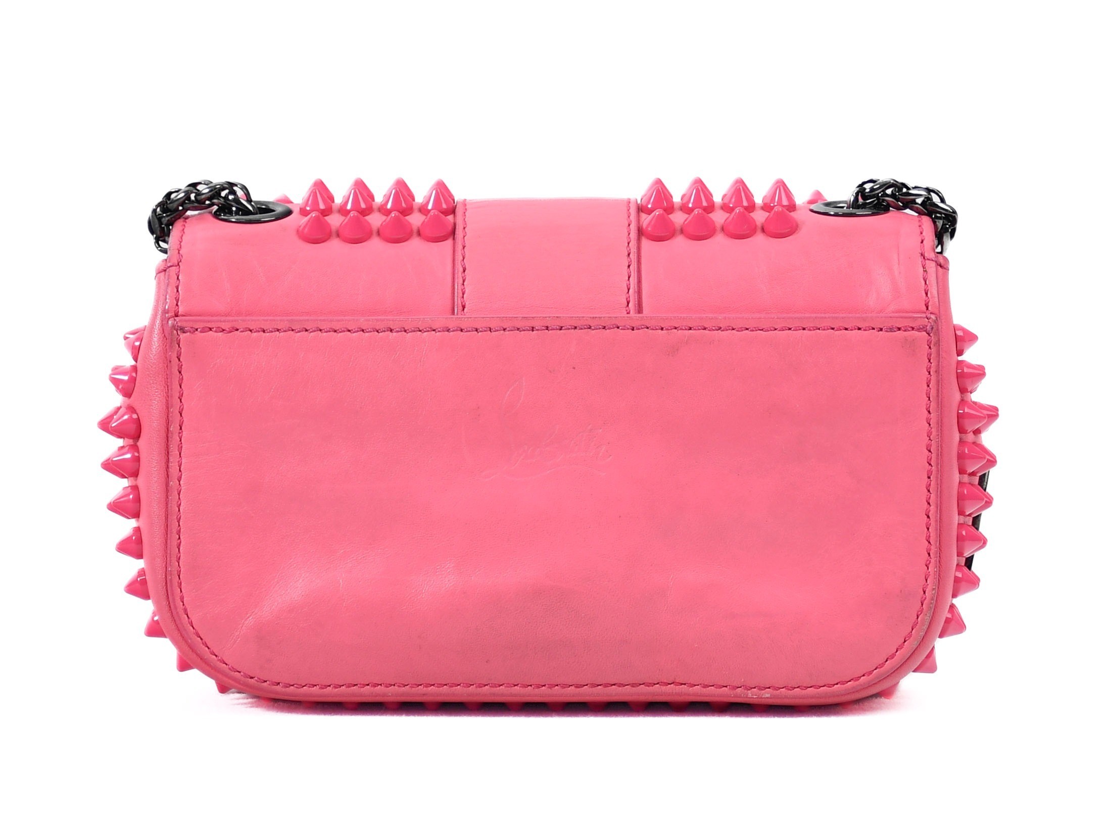 Studded chain shoulder bag, pink, Christian Louboutin — view 2