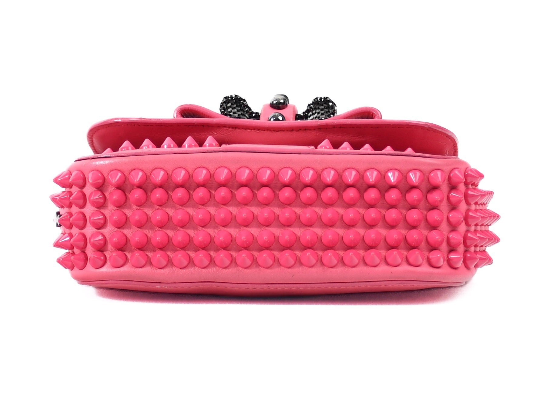 Studded chain shoulder bag, pink, Christian Louboutin — view 3