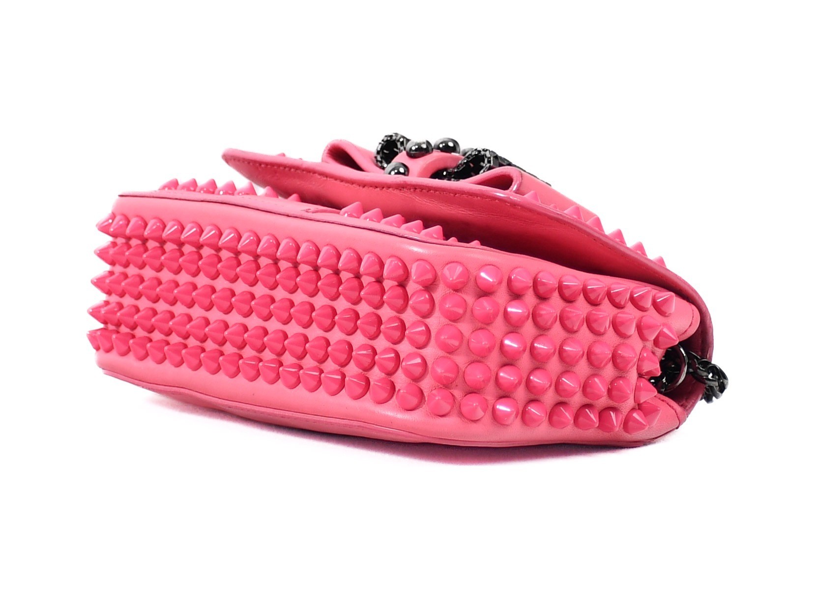 Studded chain shoulder bag, pink, Christian Louboutin — view 5