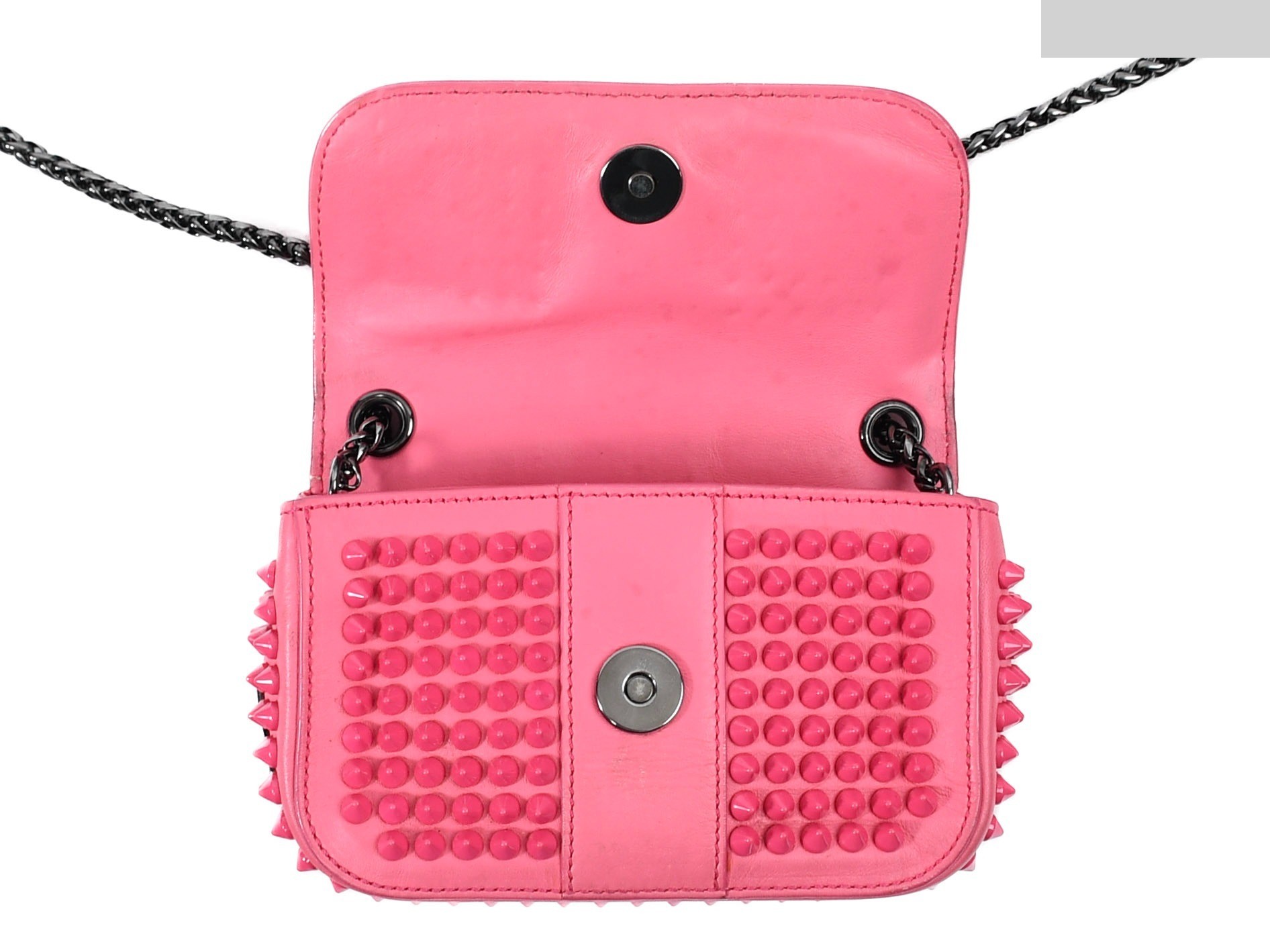 Studded chain shoulder bag, pink, Christian Louboutin — view 7