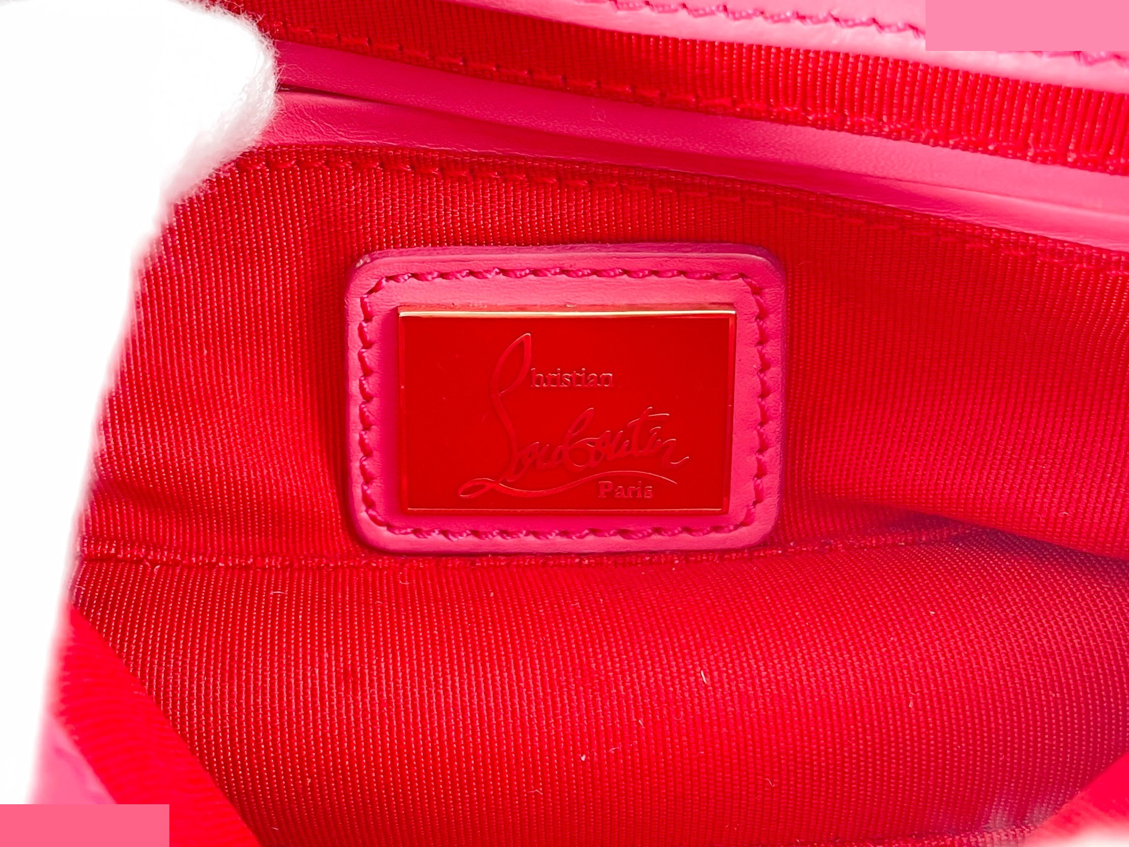 Studded chain shoulder bag, pink, Christian Louboutin — view 10