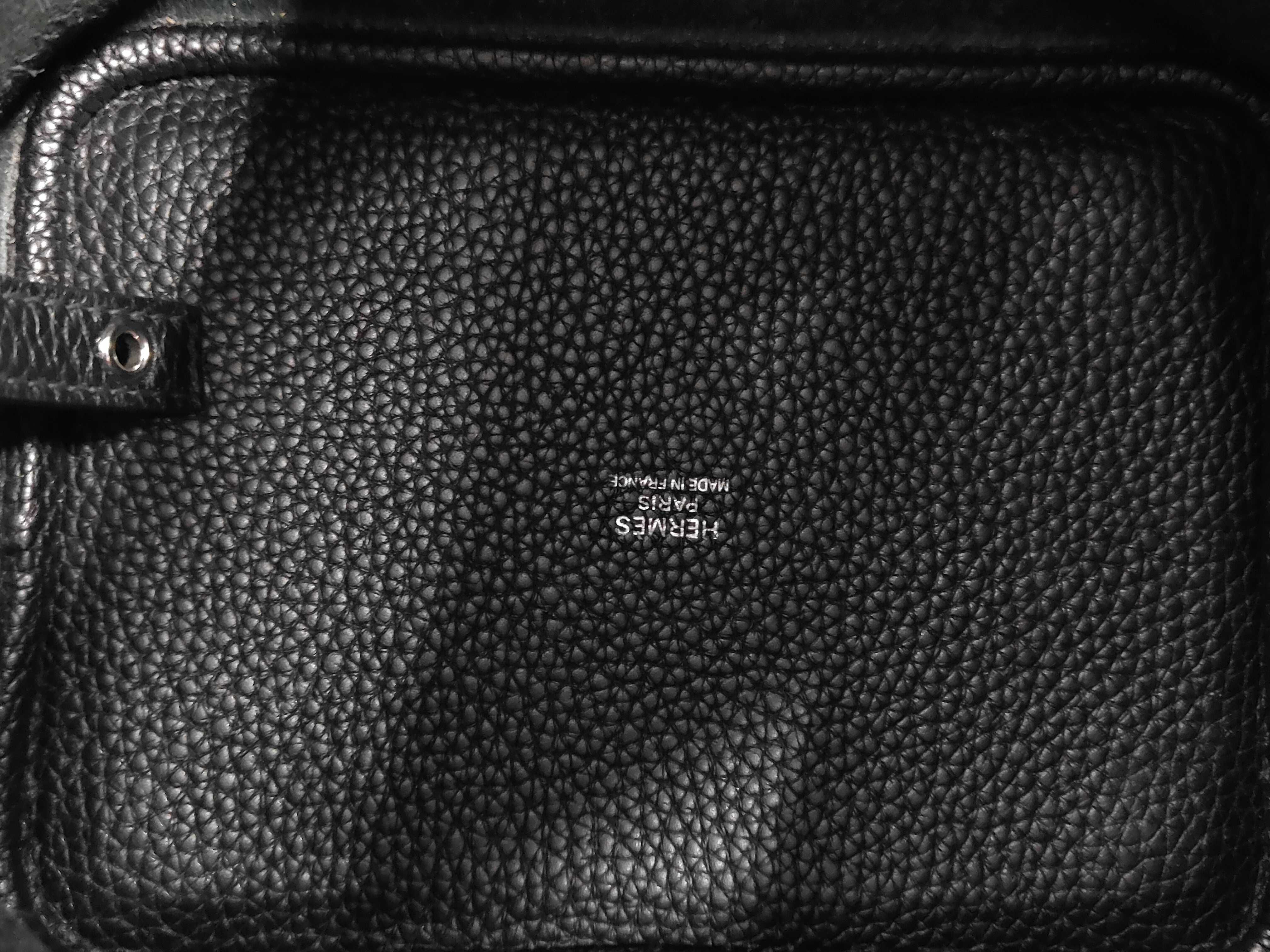 Picotin PM Taurillon Leather Handbag, W Stamp, Black — view 8