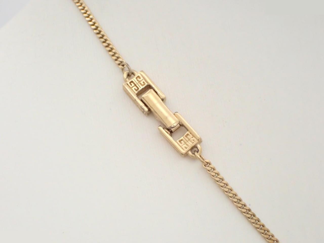 4G logo rhinestone GP necklace, chain approximately 42cm — view 2