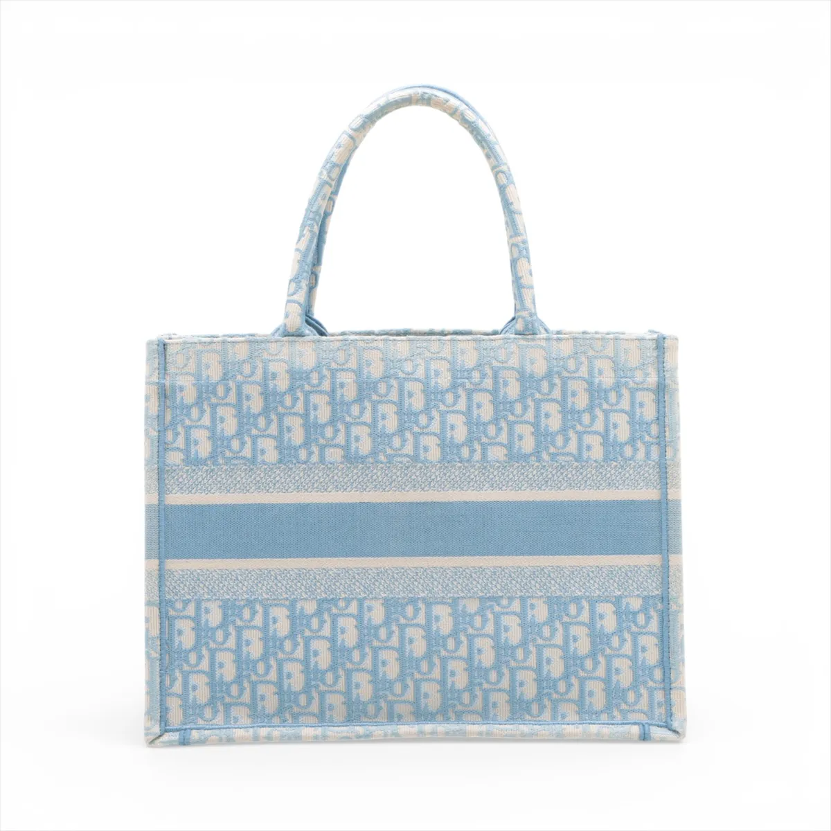 Oblique Book Tote Medium Canvas Tote Bag Blue — view 2