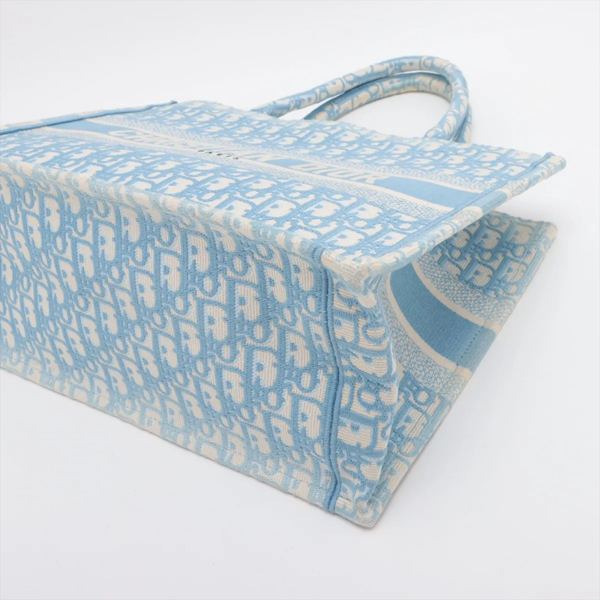 Oblique Book Tote Medium Canvas Tote Bag Blue — view 3