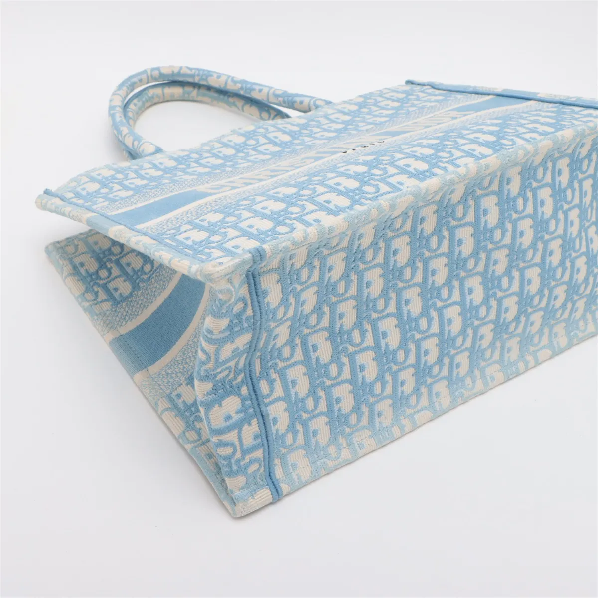 Oblique Book Tote Medium Canvas Tote Bag Blue — view 4